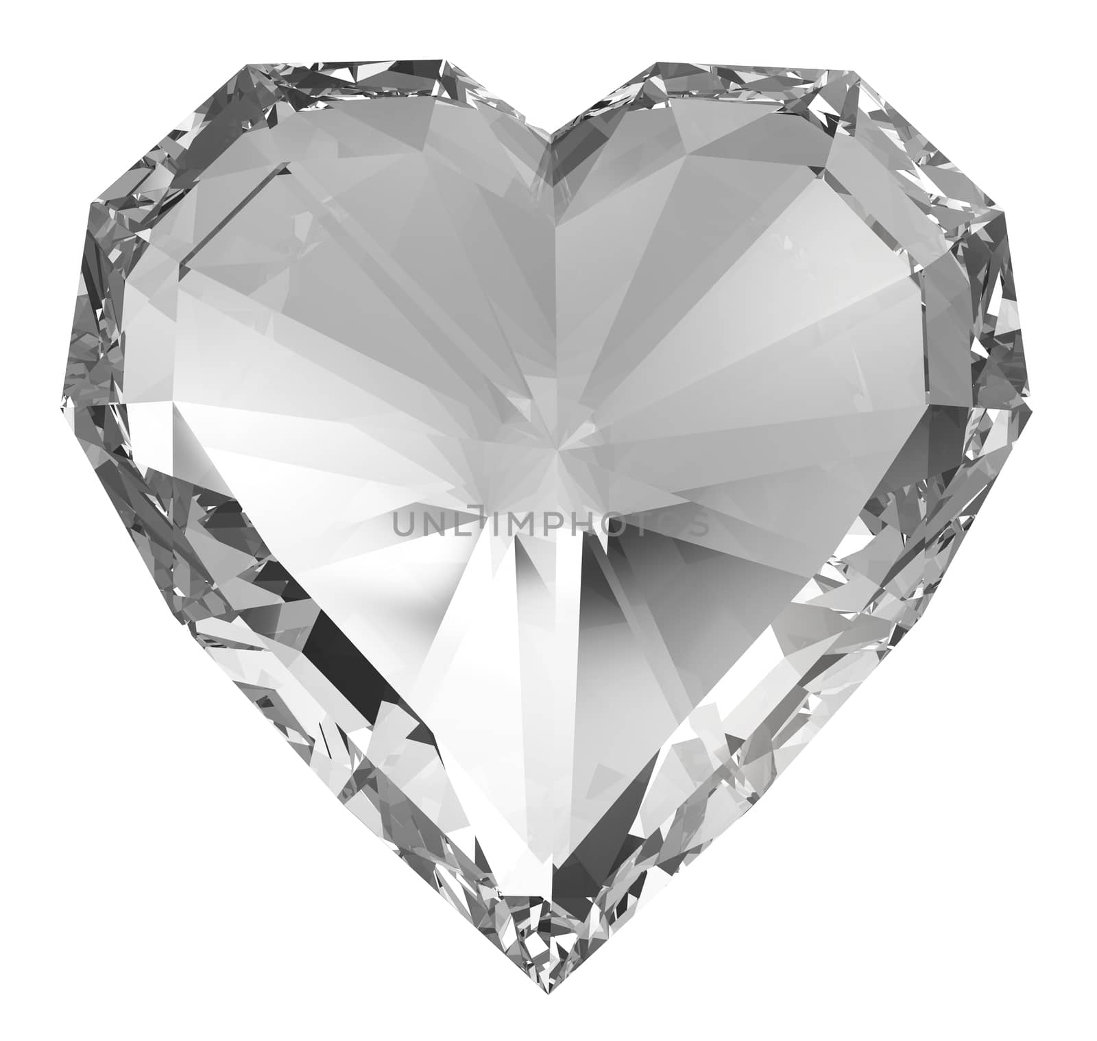 Diamond heart isolated with clipping path by 123dartist