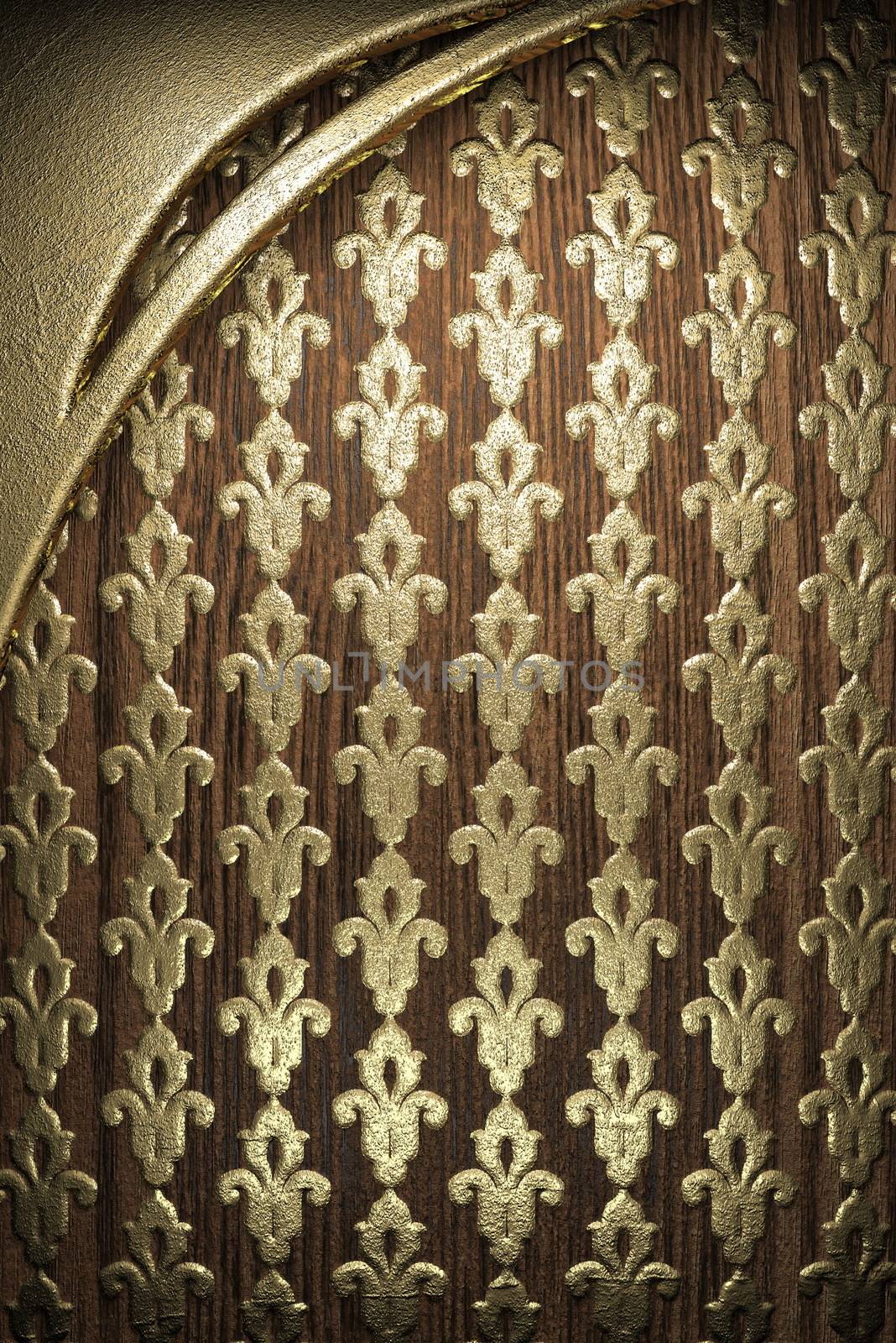 gold on wood background by videodoctor