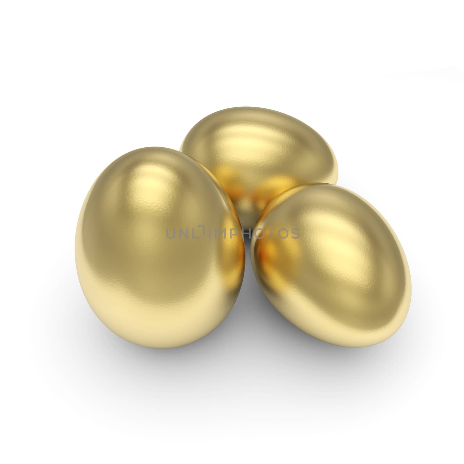 Golden Eggs isolated with clipping path