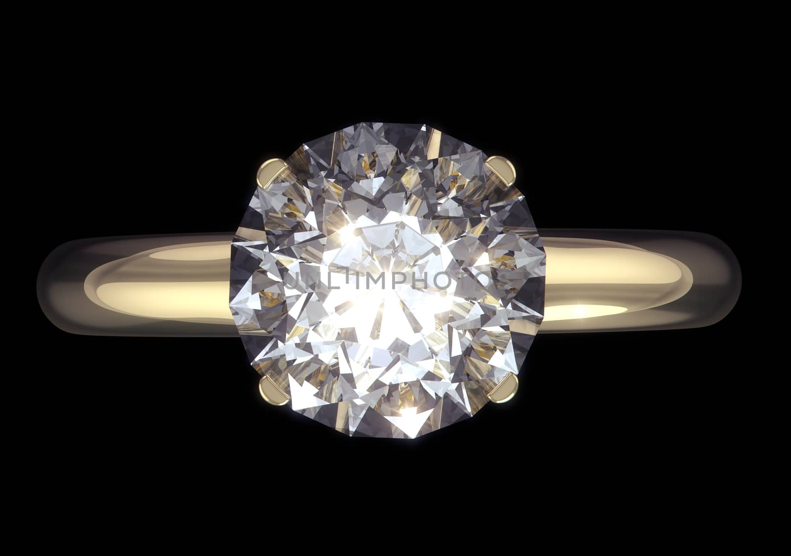 Diamond ring - isolated on black background with clipping path
