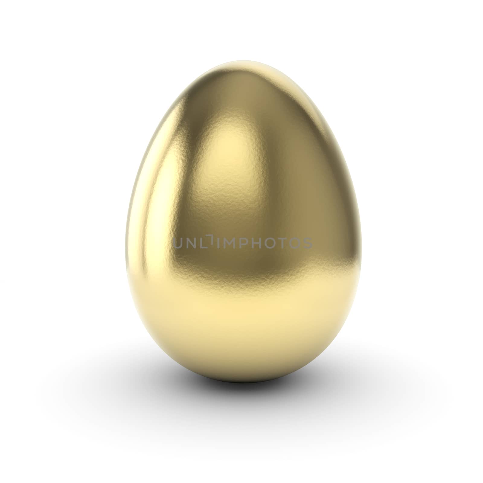 Golden Egg isolated on white bg with clipping path