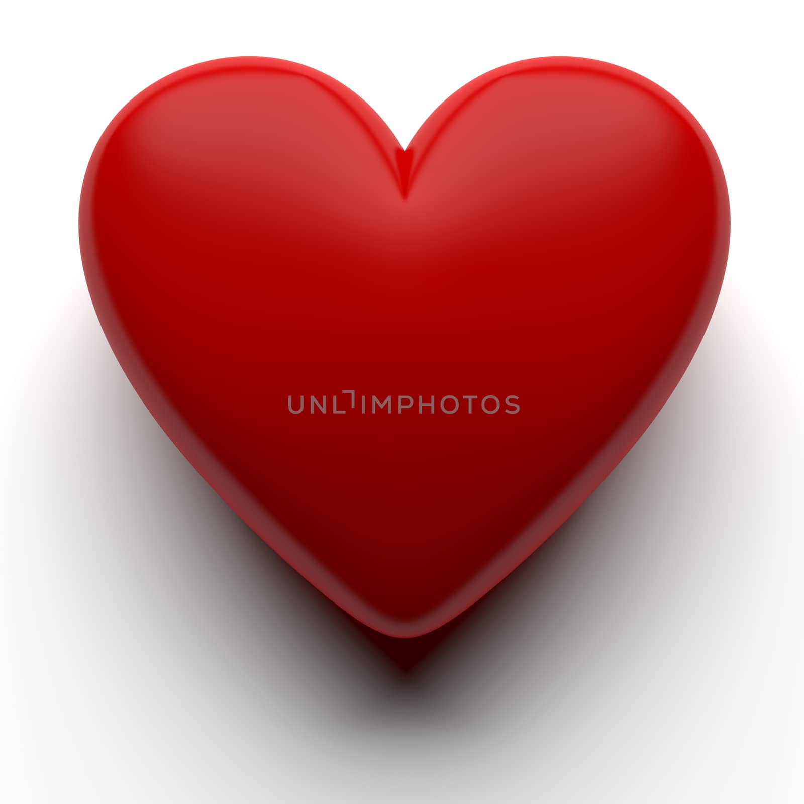 Red 3D heart with shadow isolated with clipping path by 123dartist