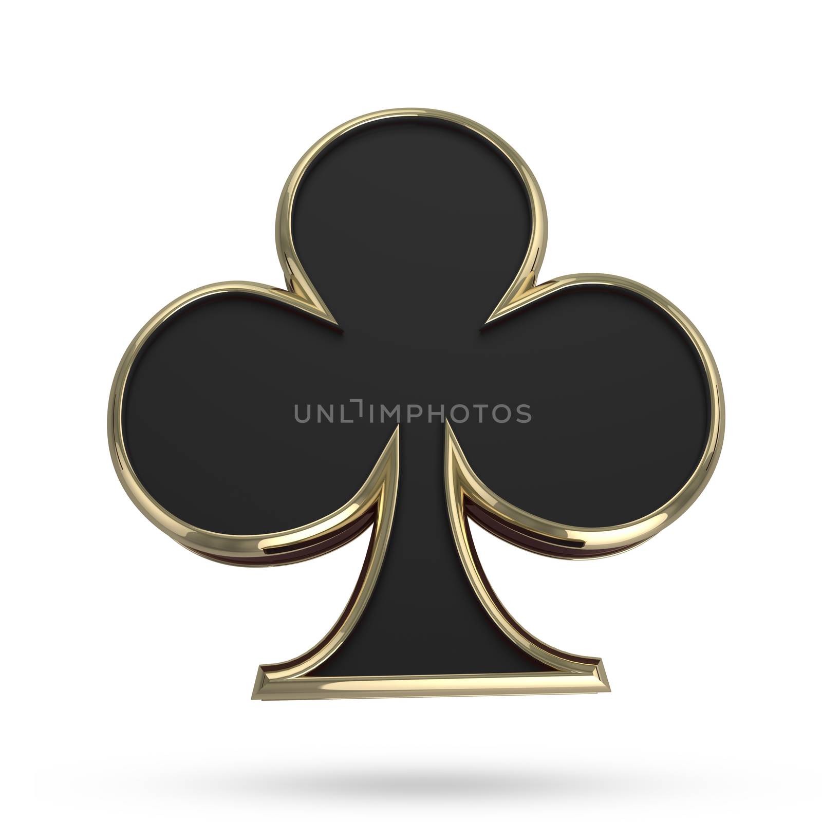 3D Poker club symbol isolated on white by 123dartist