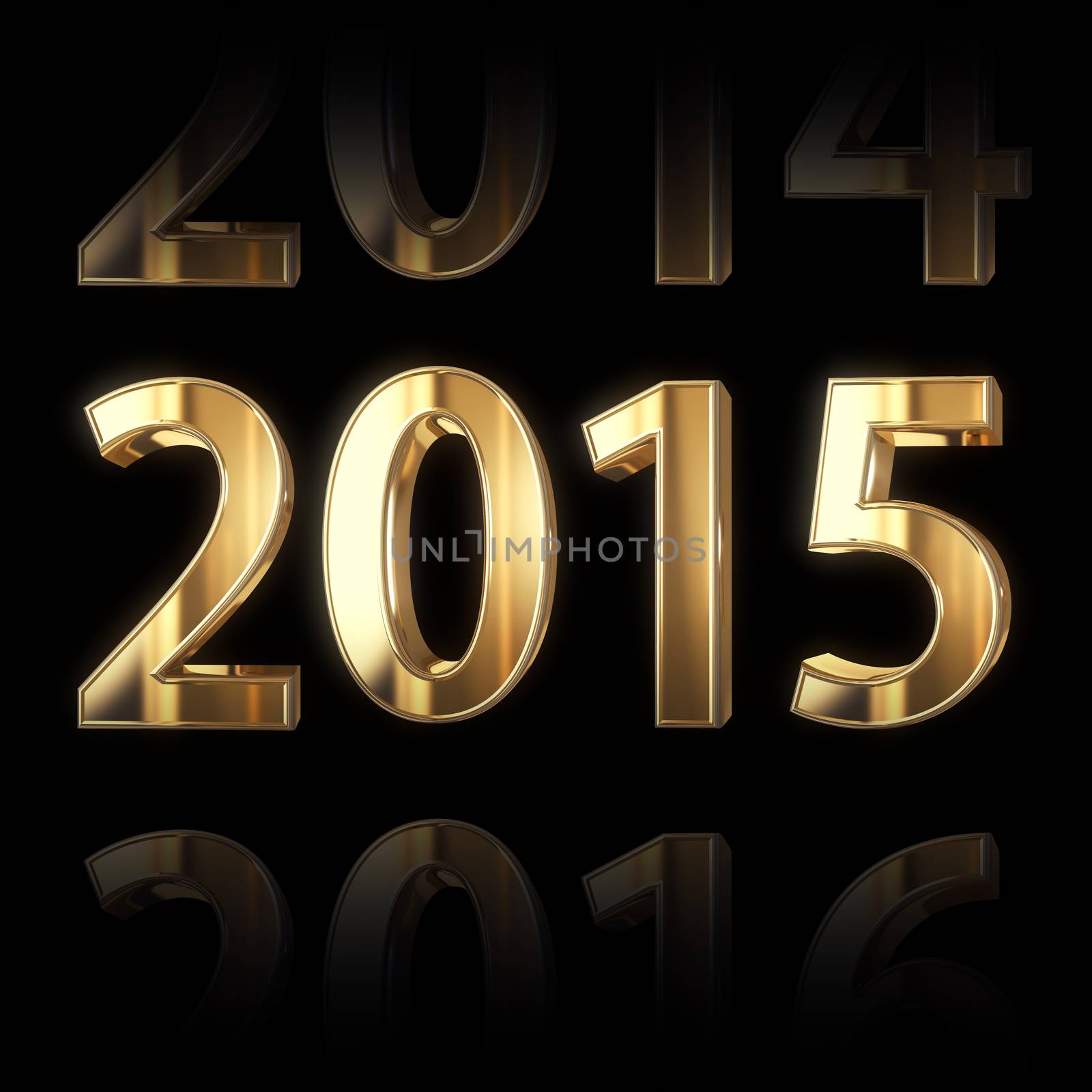 3D golden 2015 year background
 by 123dartist