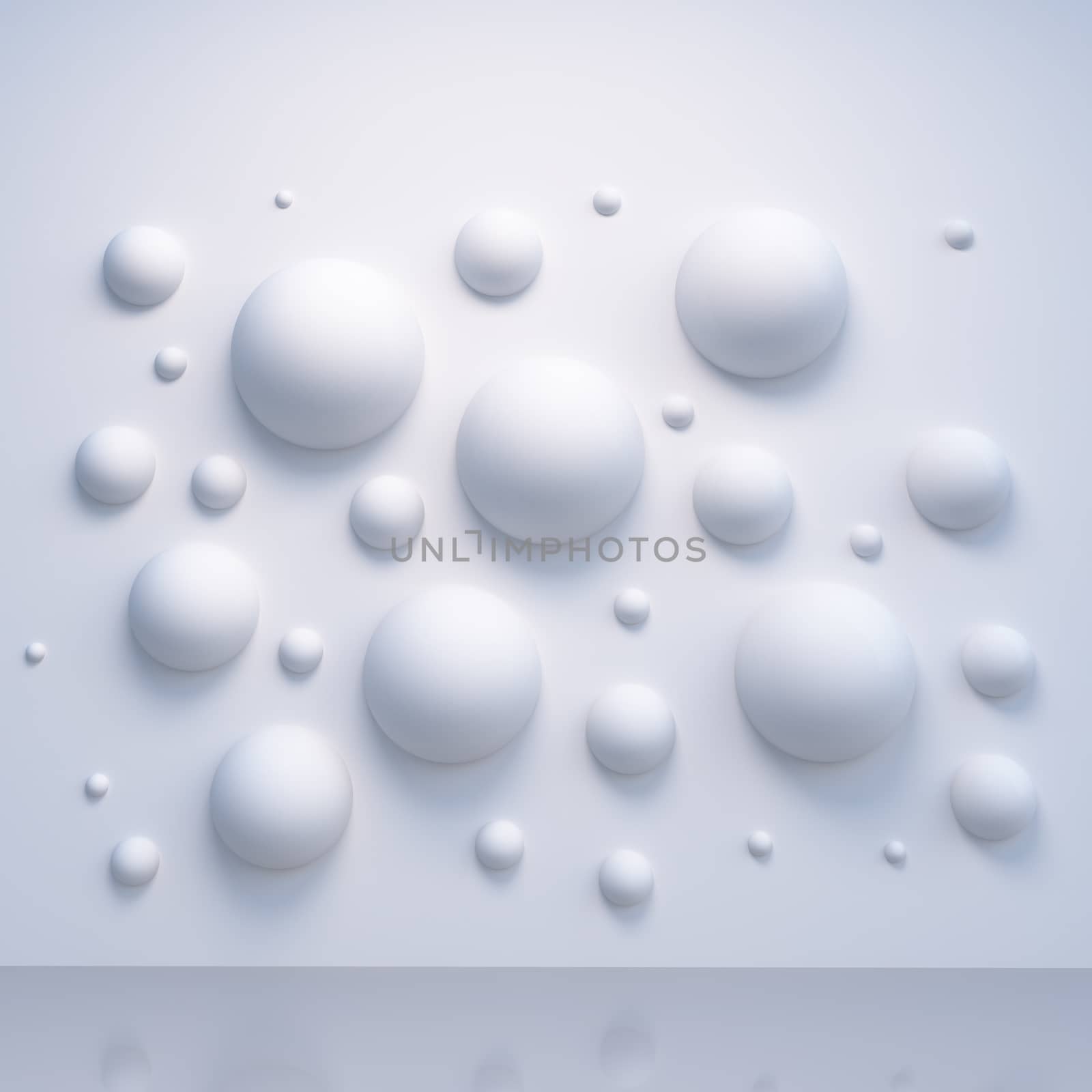 White 3d sphere wall pattern by 123dartist