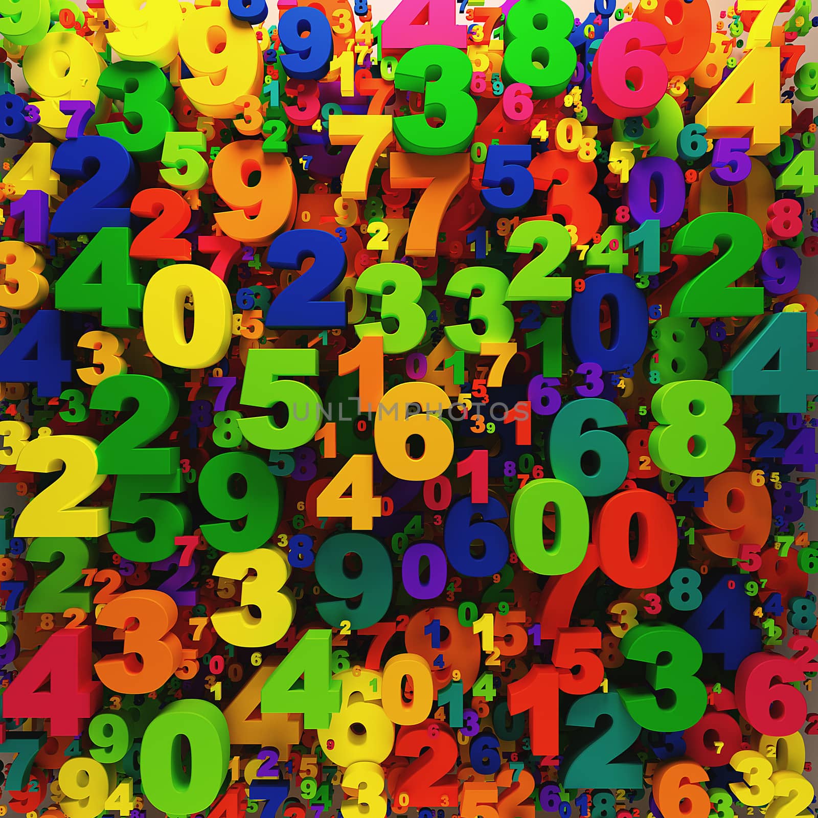 colorful digits background  0-9 by 123dartist