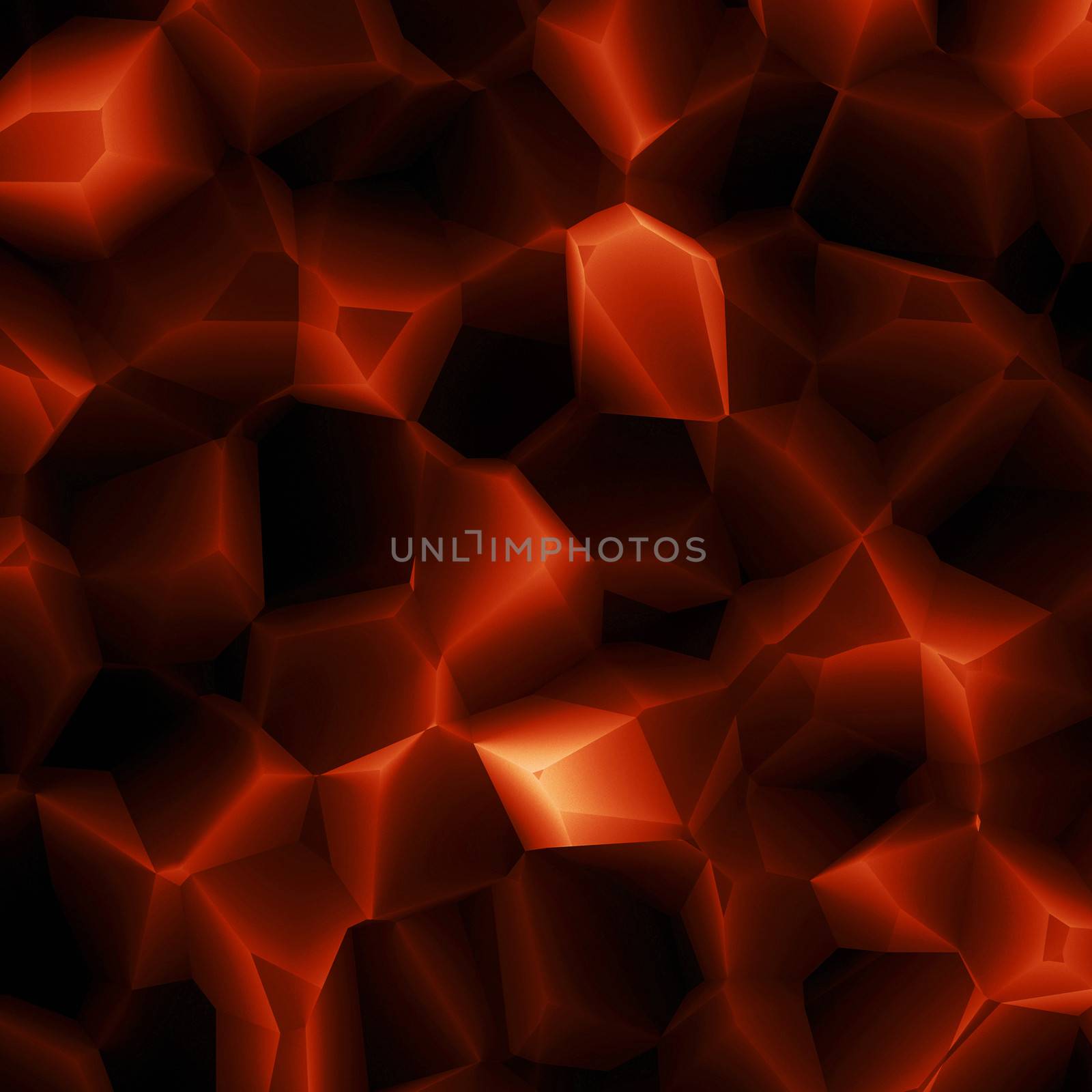 Abstract illuminating dark orange facet background by 123dartist