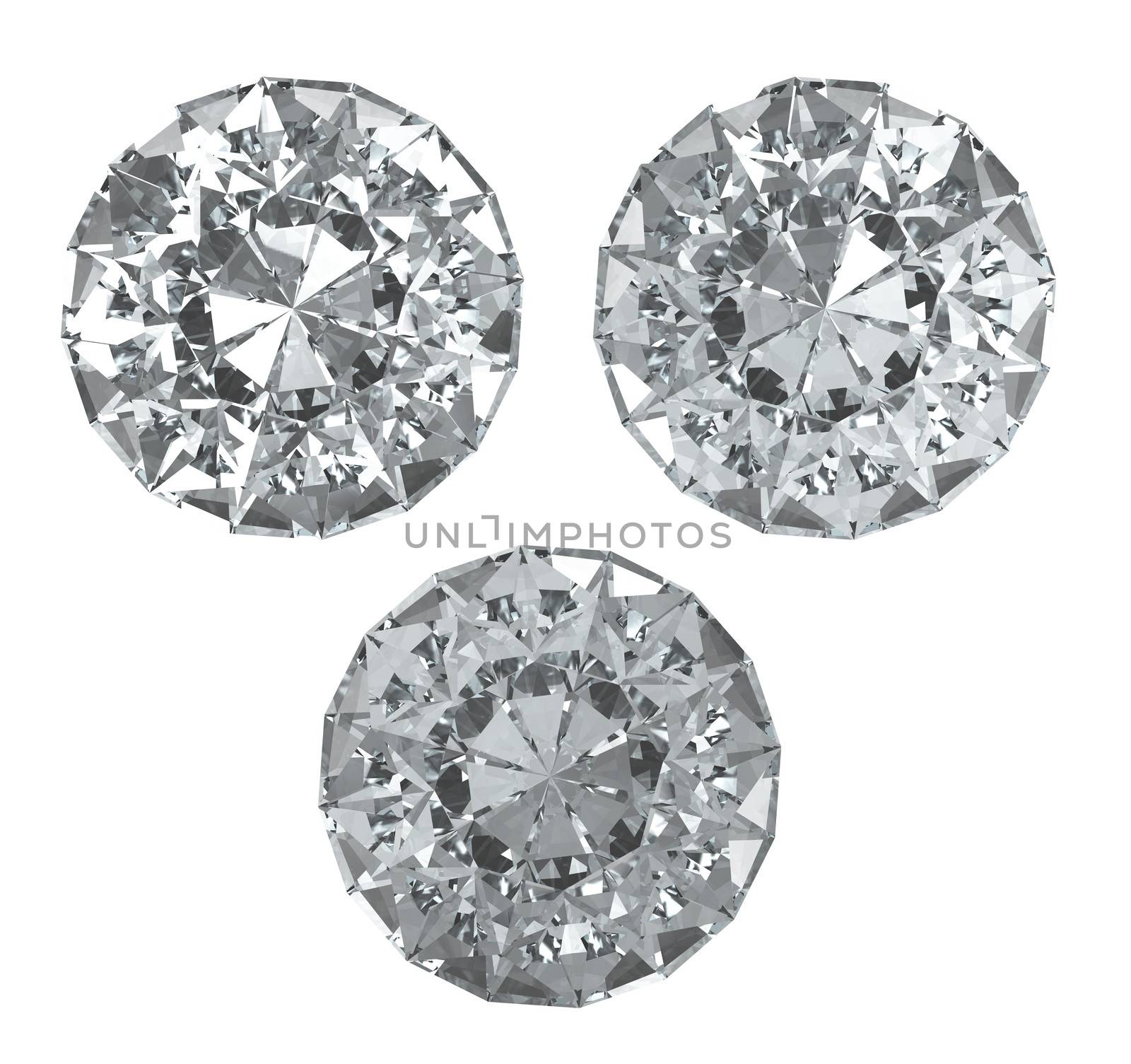 Set of diamonds on white BG - isolated with clipping path