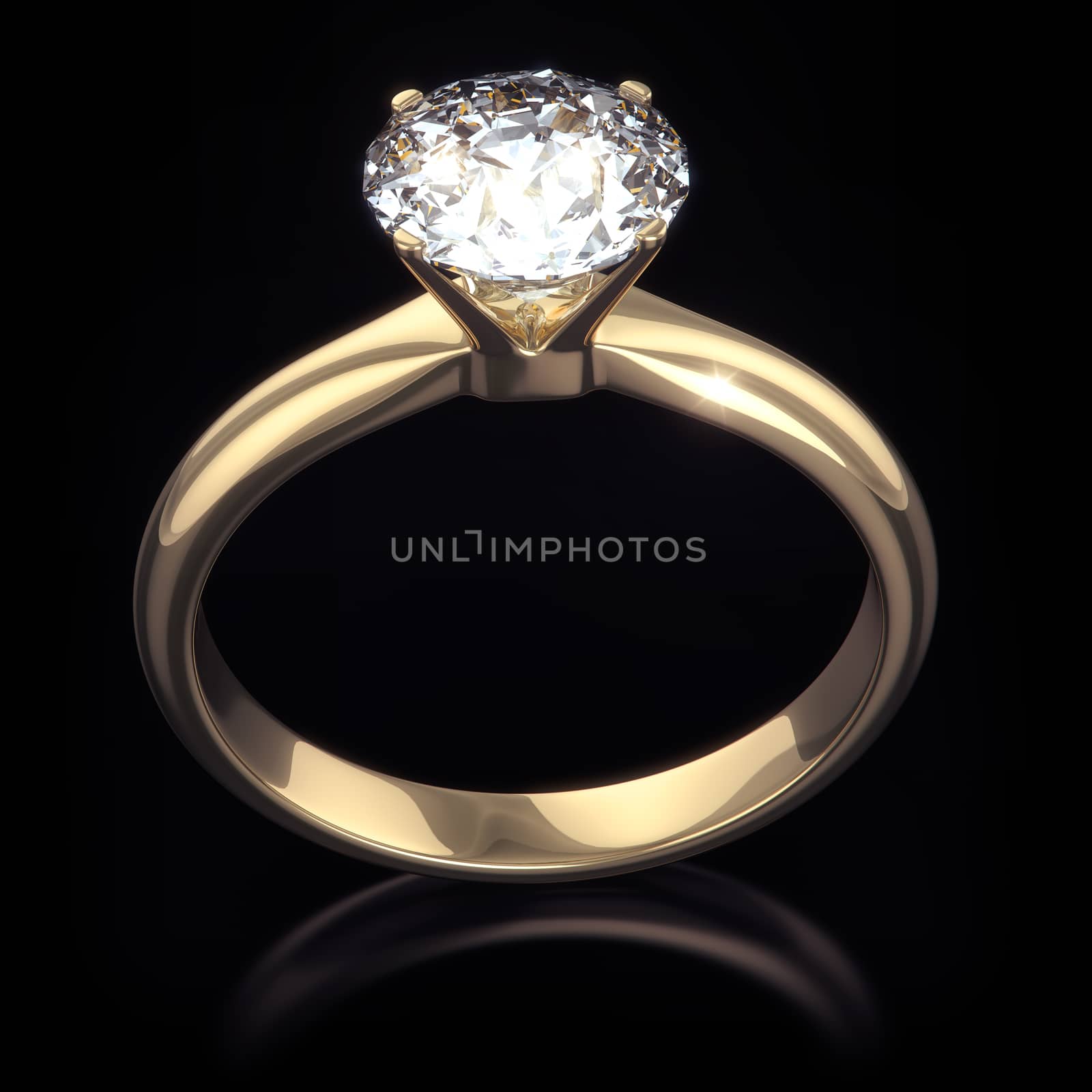 Diamond ring - isolated on black background with clipping path
 by 123dartist