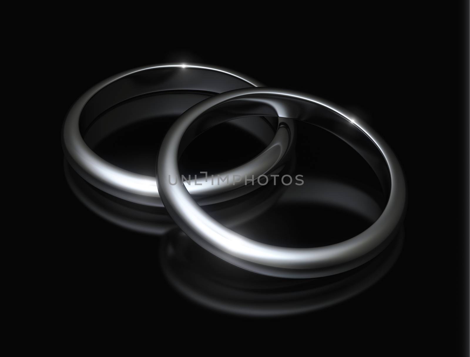 Silver conected rings by 123dartist