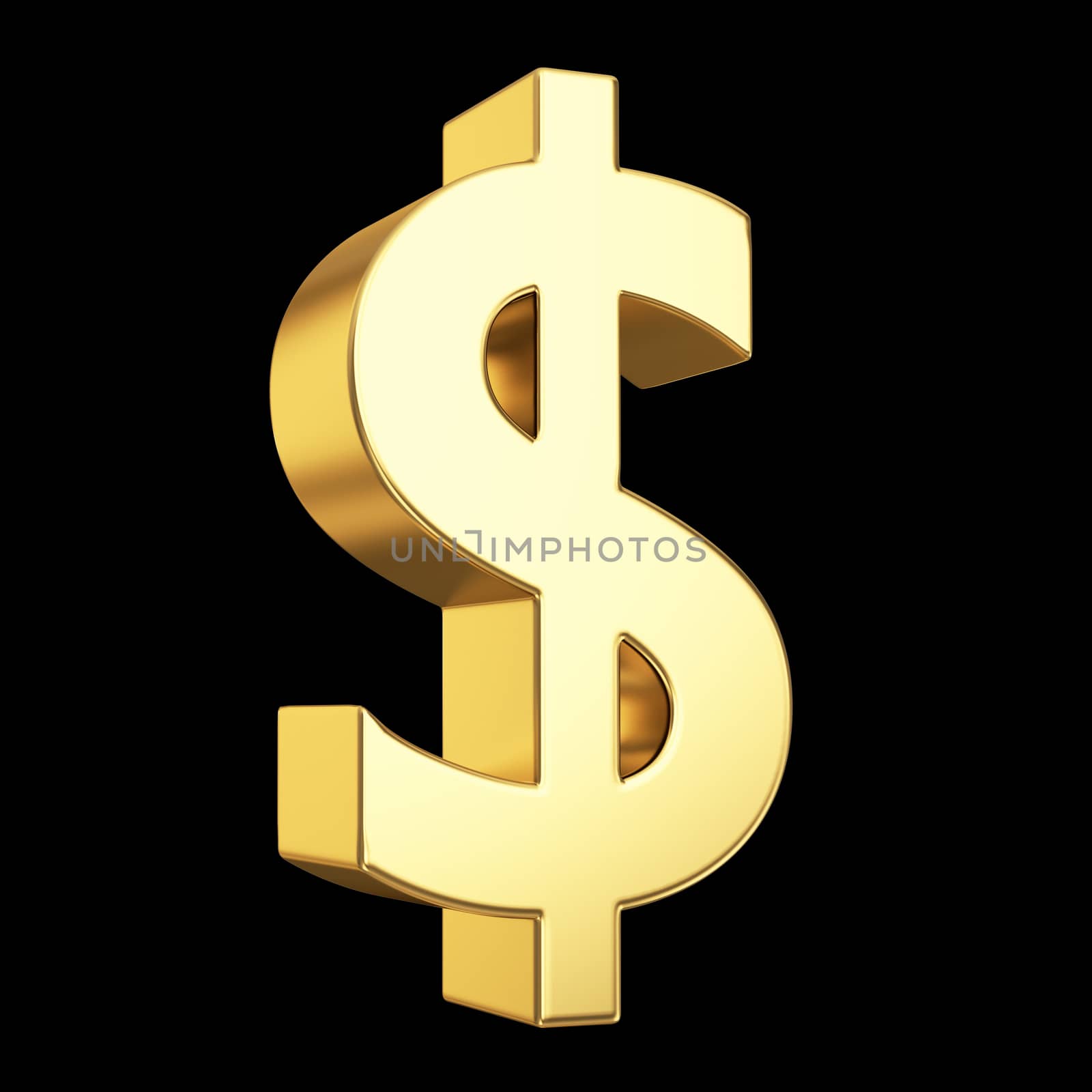 Golden dollar currency symbol - clipping path by 123dartist