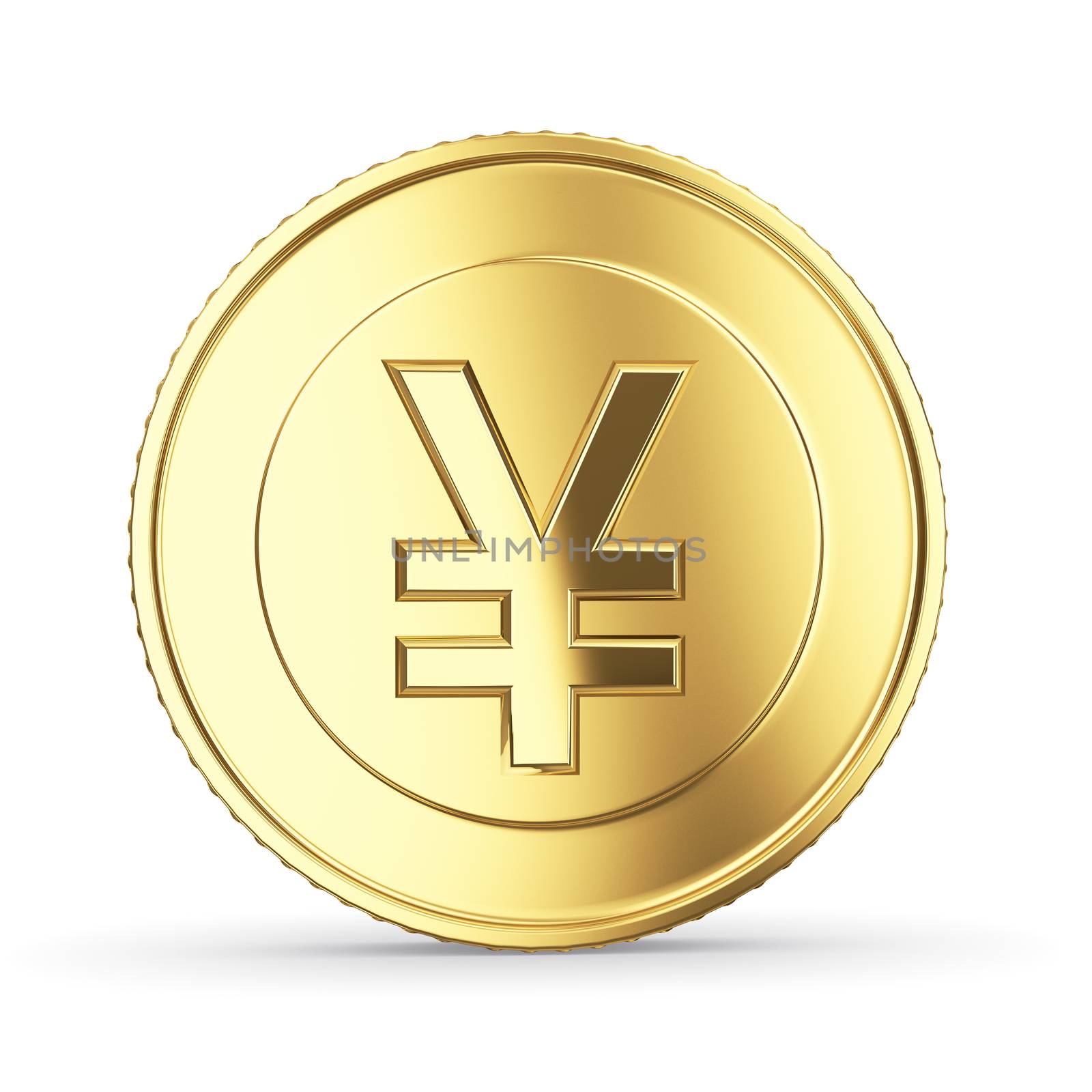 Golden yen coin by 123dartist
