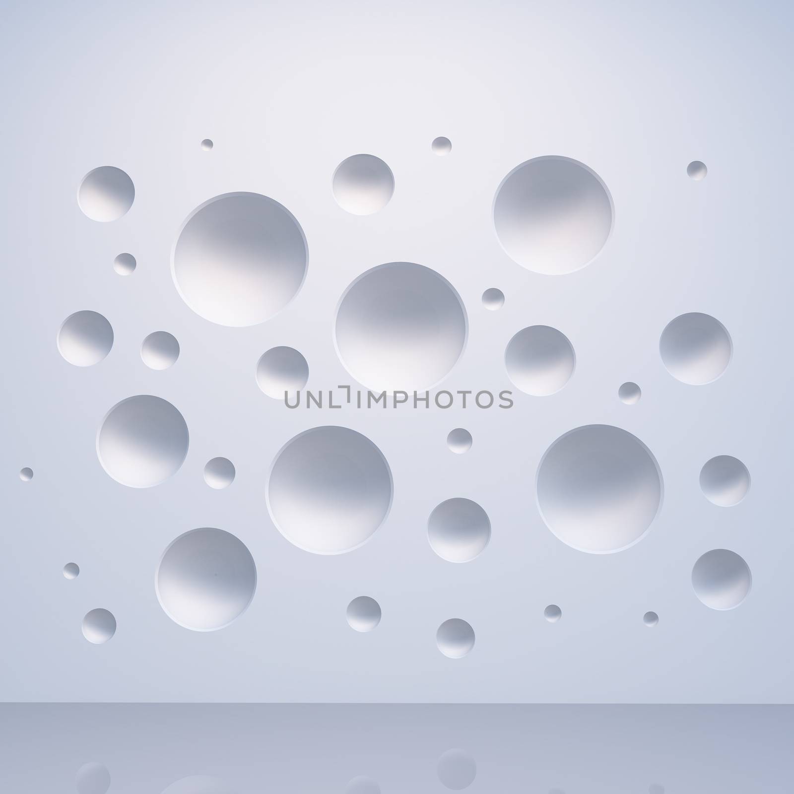 White 3d sphere wall pattern by 123dartist