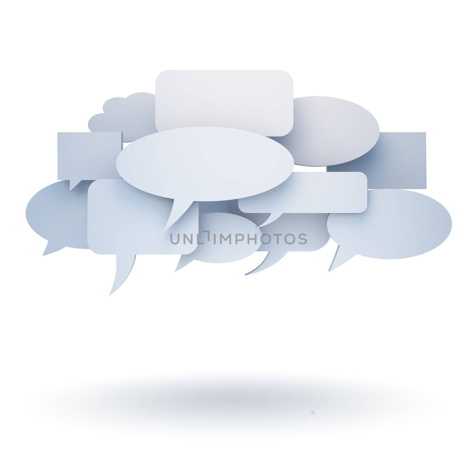 3D white  speech bubbles isolated by 123dartist