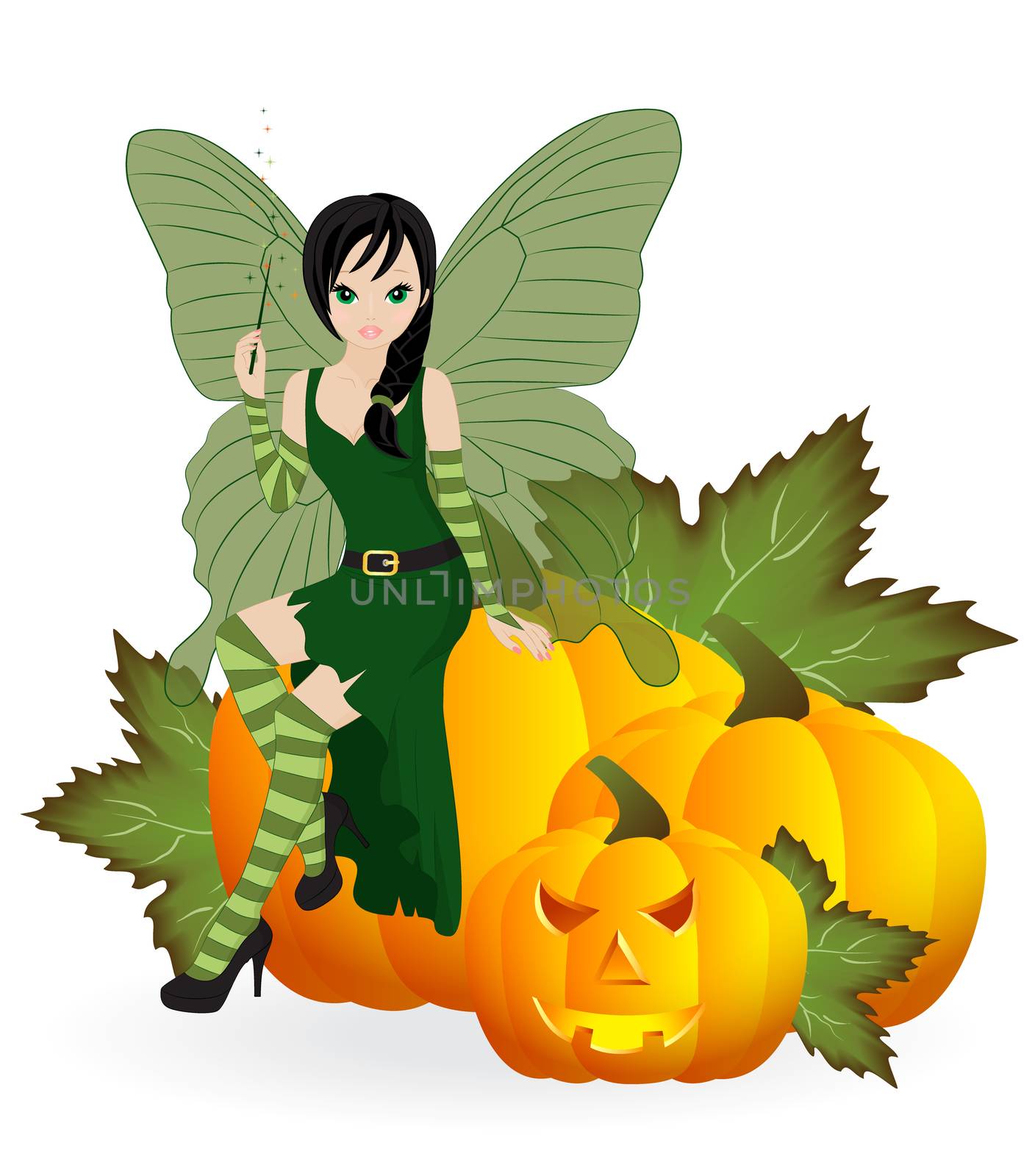 Fairy on a pumpkin by rodakm
