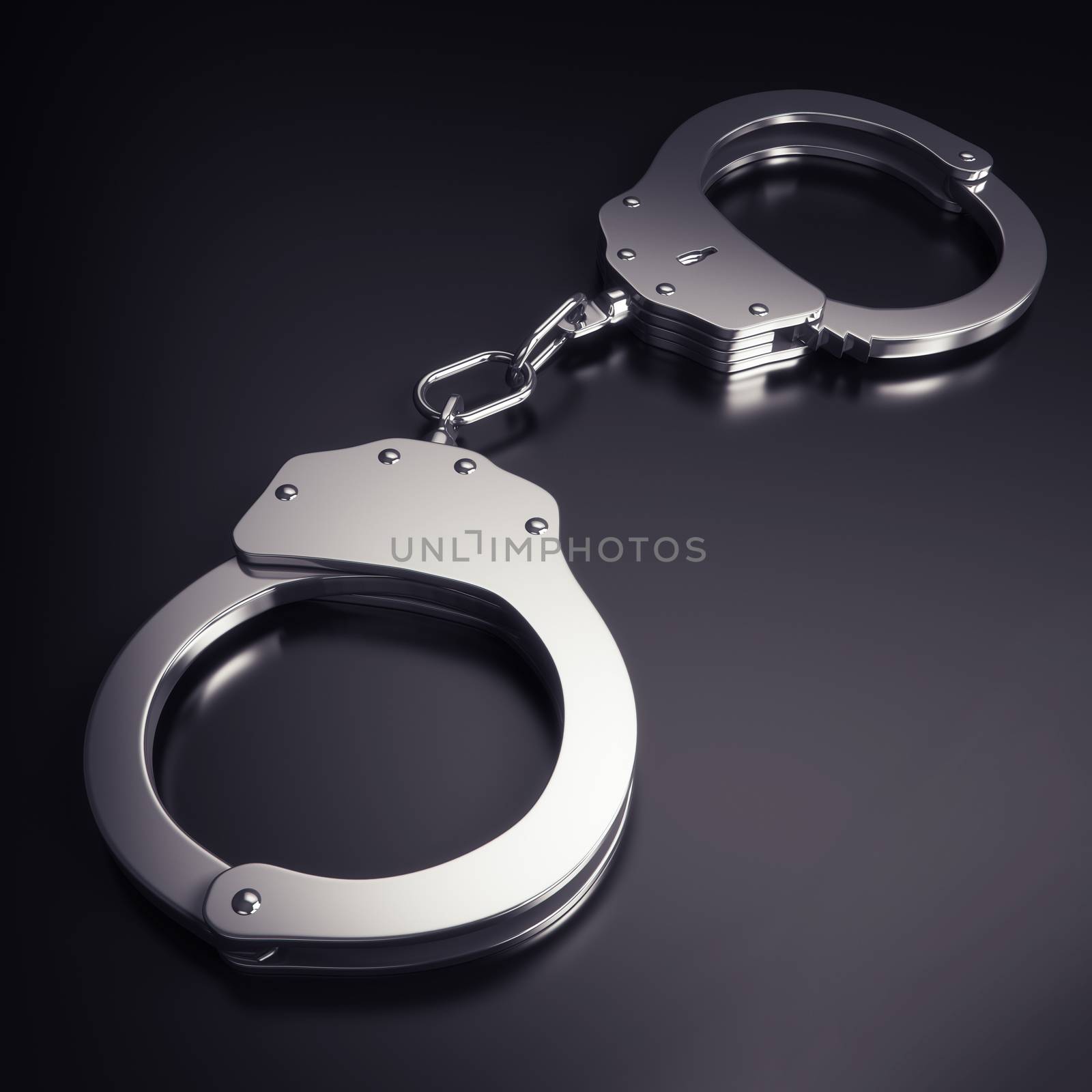 handcuffs isolated on black background with clipping path