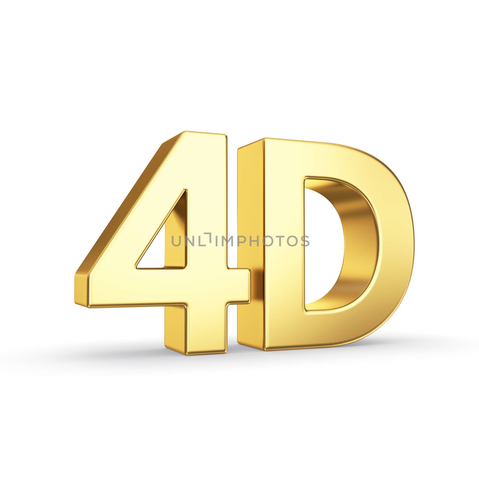 Golden 4D symbol isolated on white by 123dartist