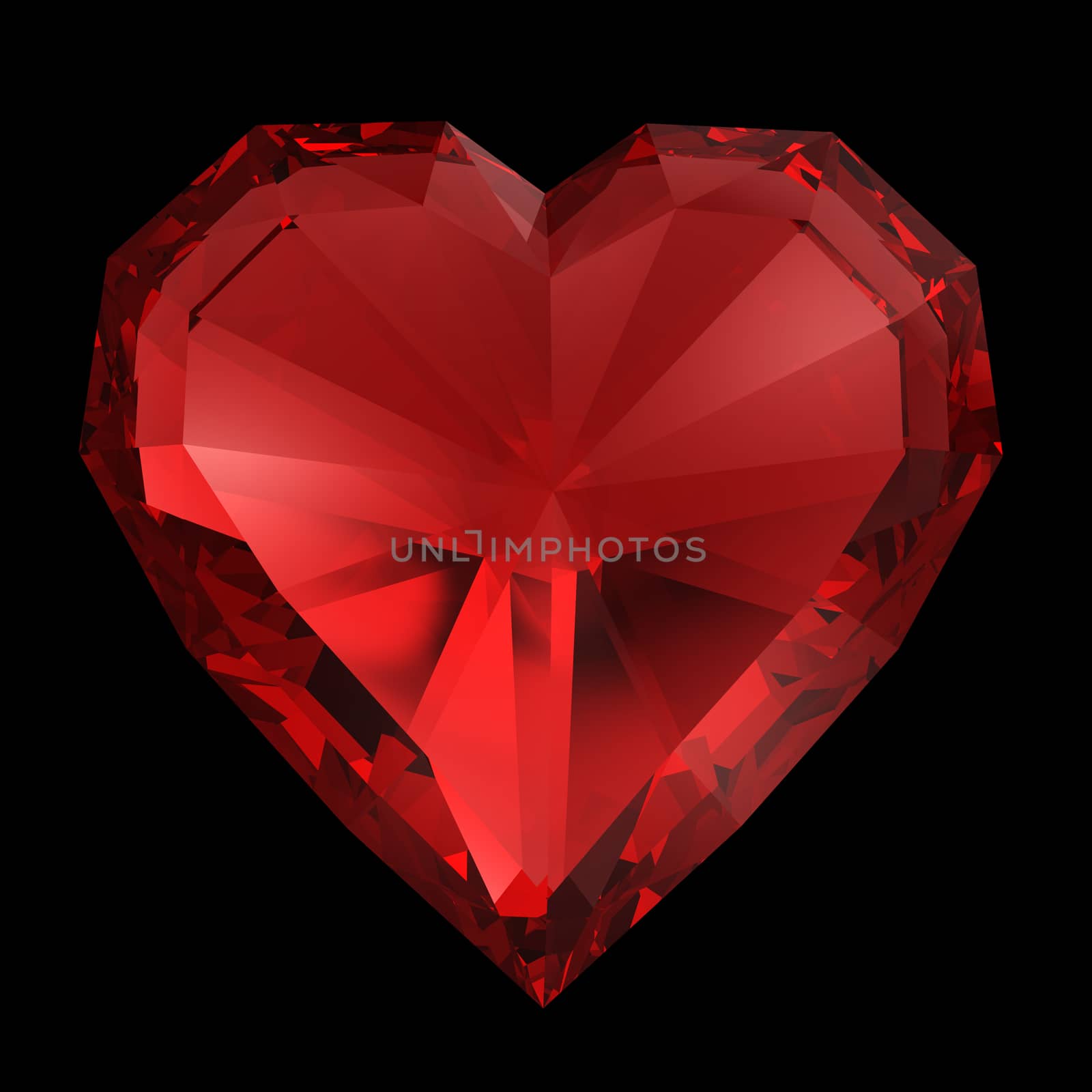 Red diamond heart isolated with clipping path by 123dartist