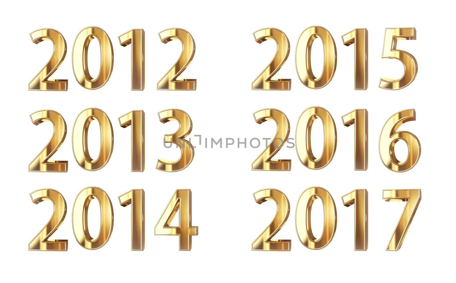Golden years isolated on black with clipping path