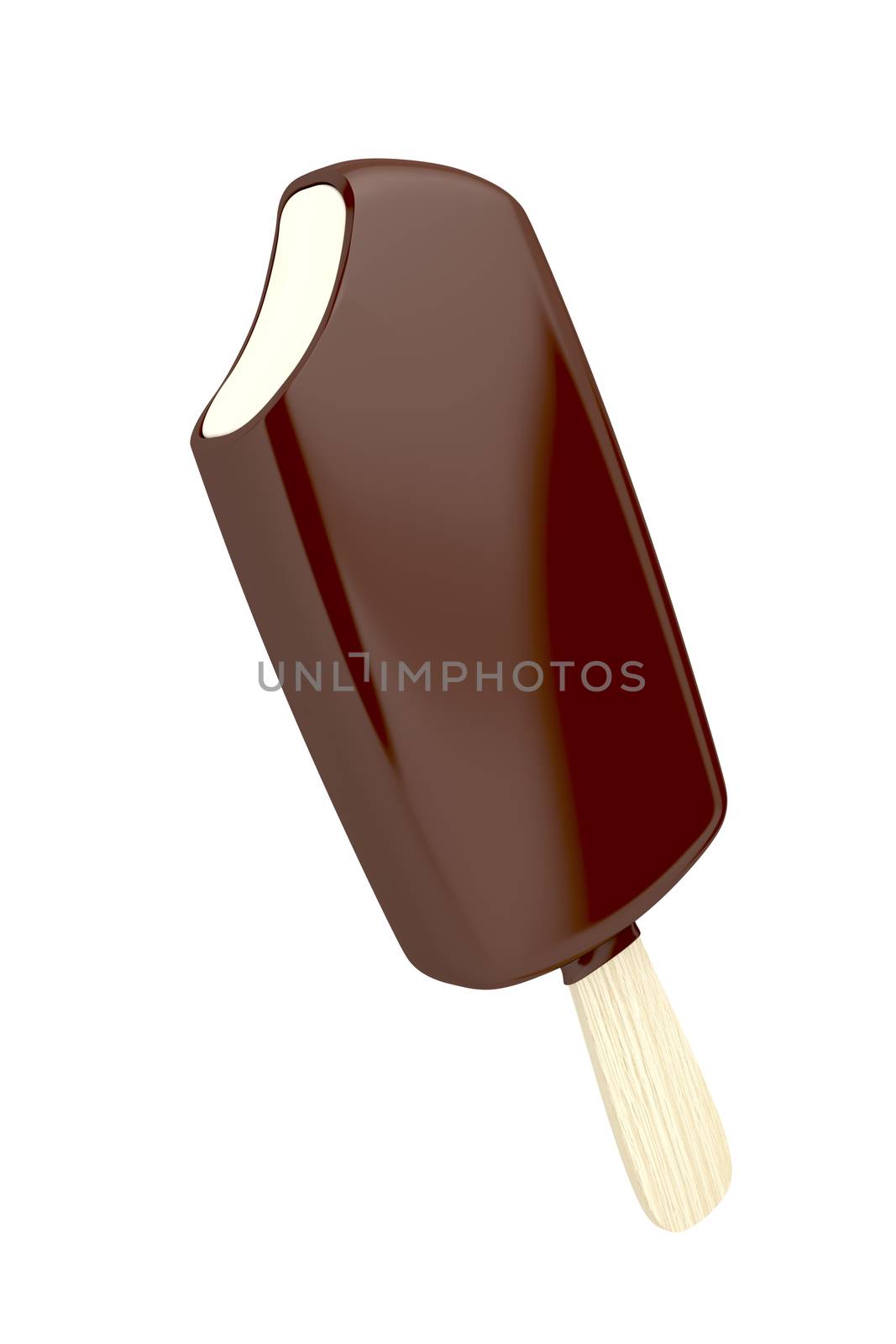 Chocolate ice cream isolated on white background