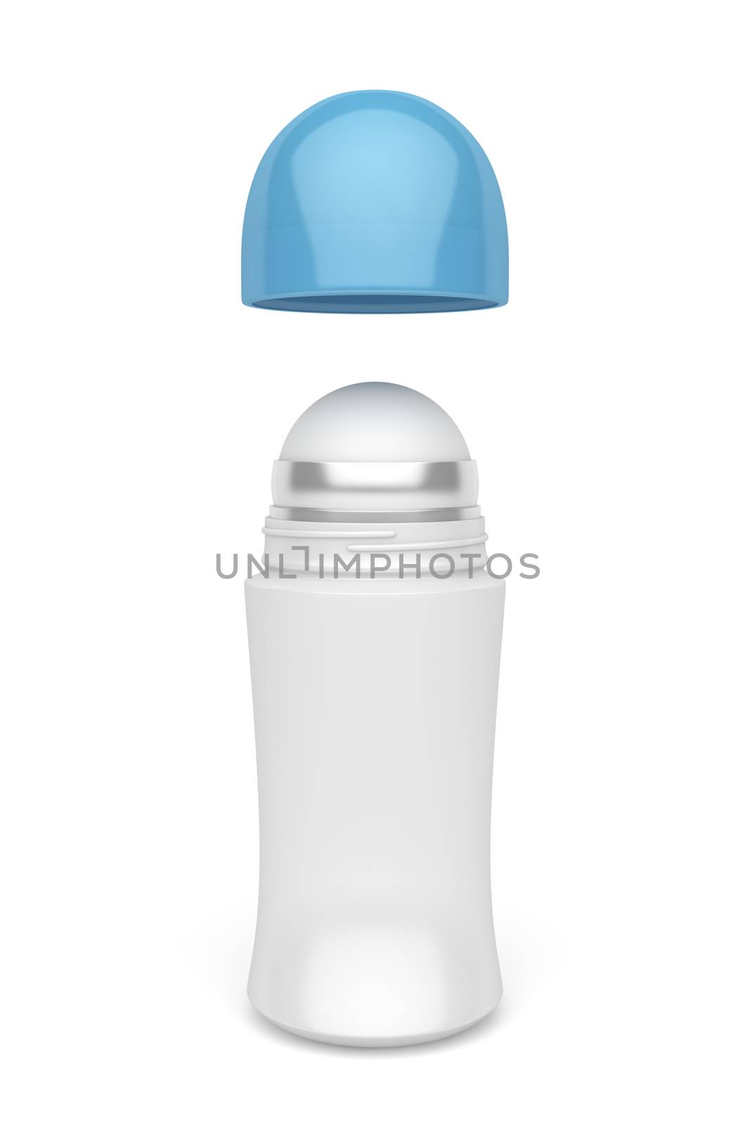 Roll-on anti-perspirant on white background