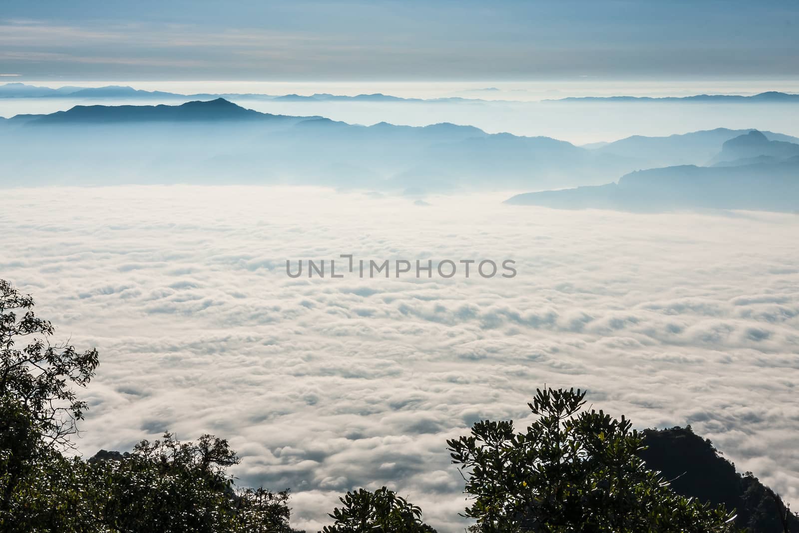 Sunrise view point from Doi Chiang Dao mountain, Chiang mai, Thailand.