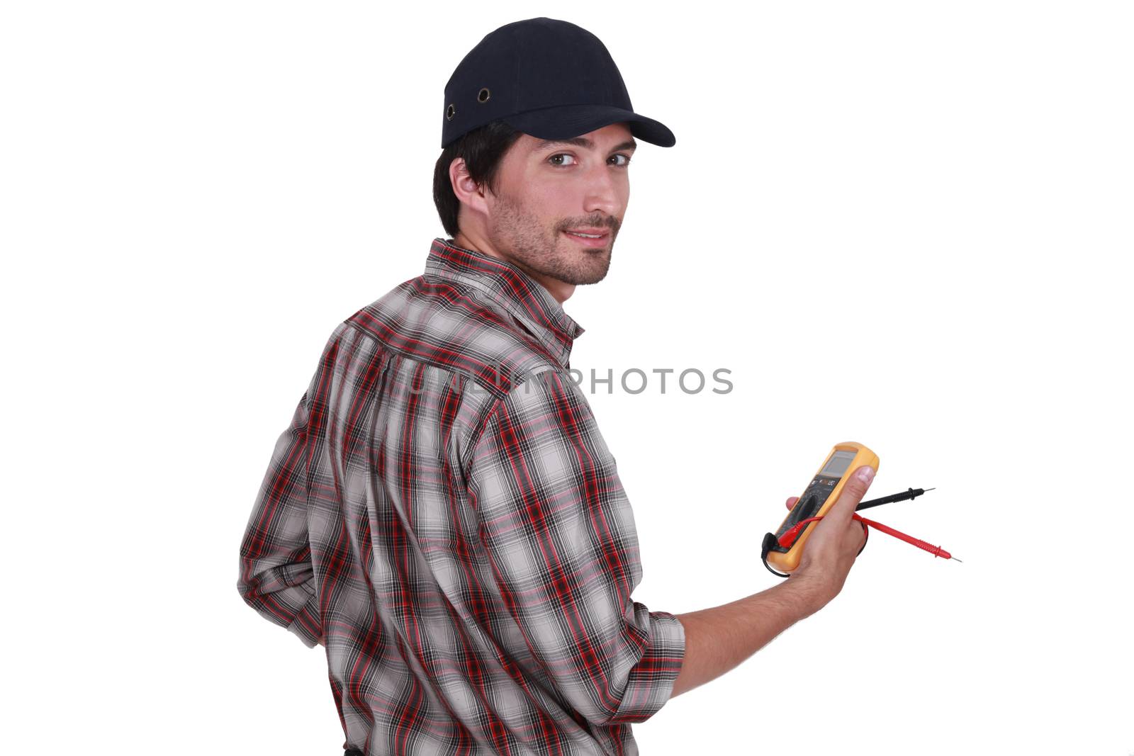 Electrician making safety checks