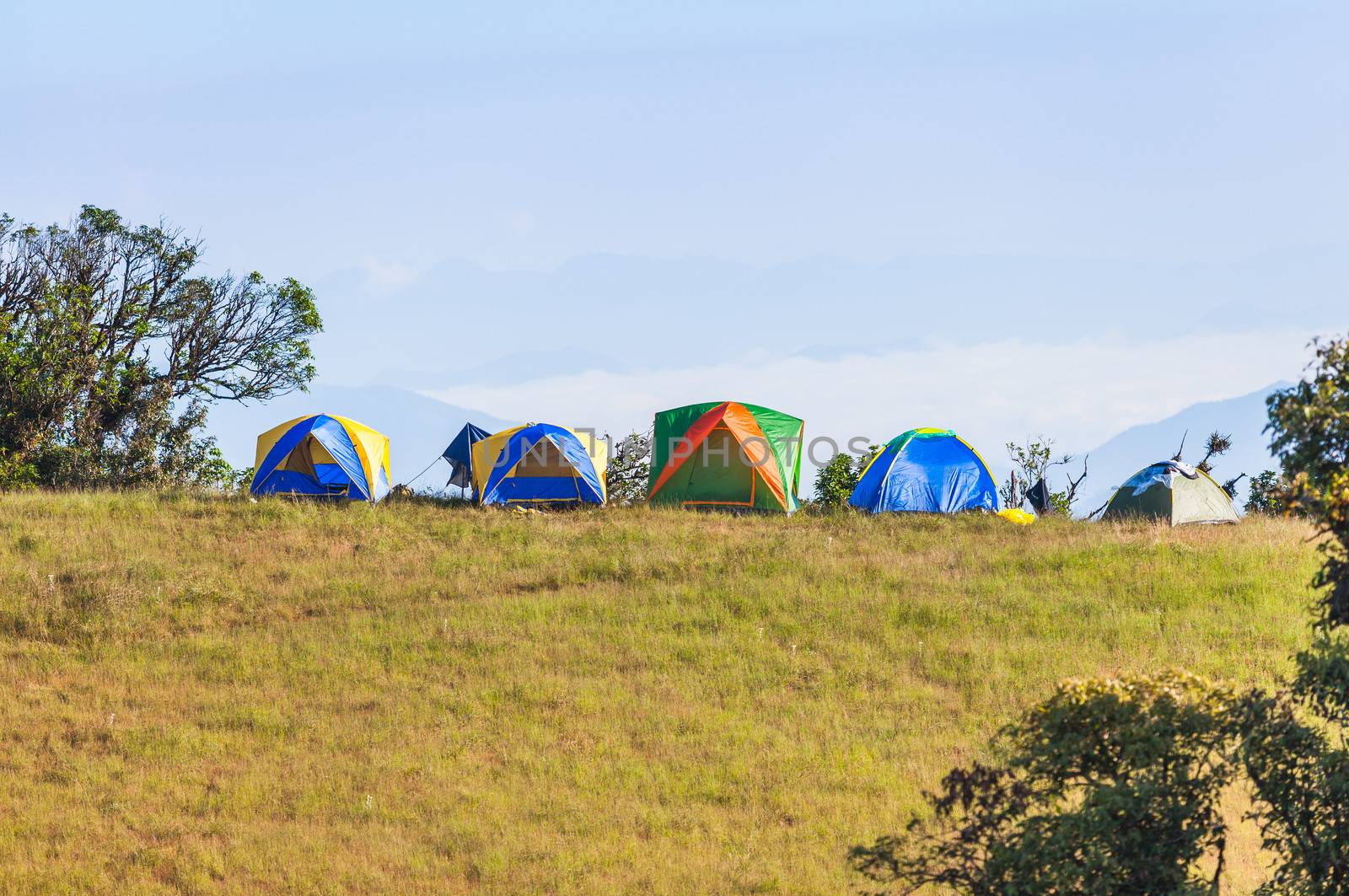 Camping Tent on the Mountain