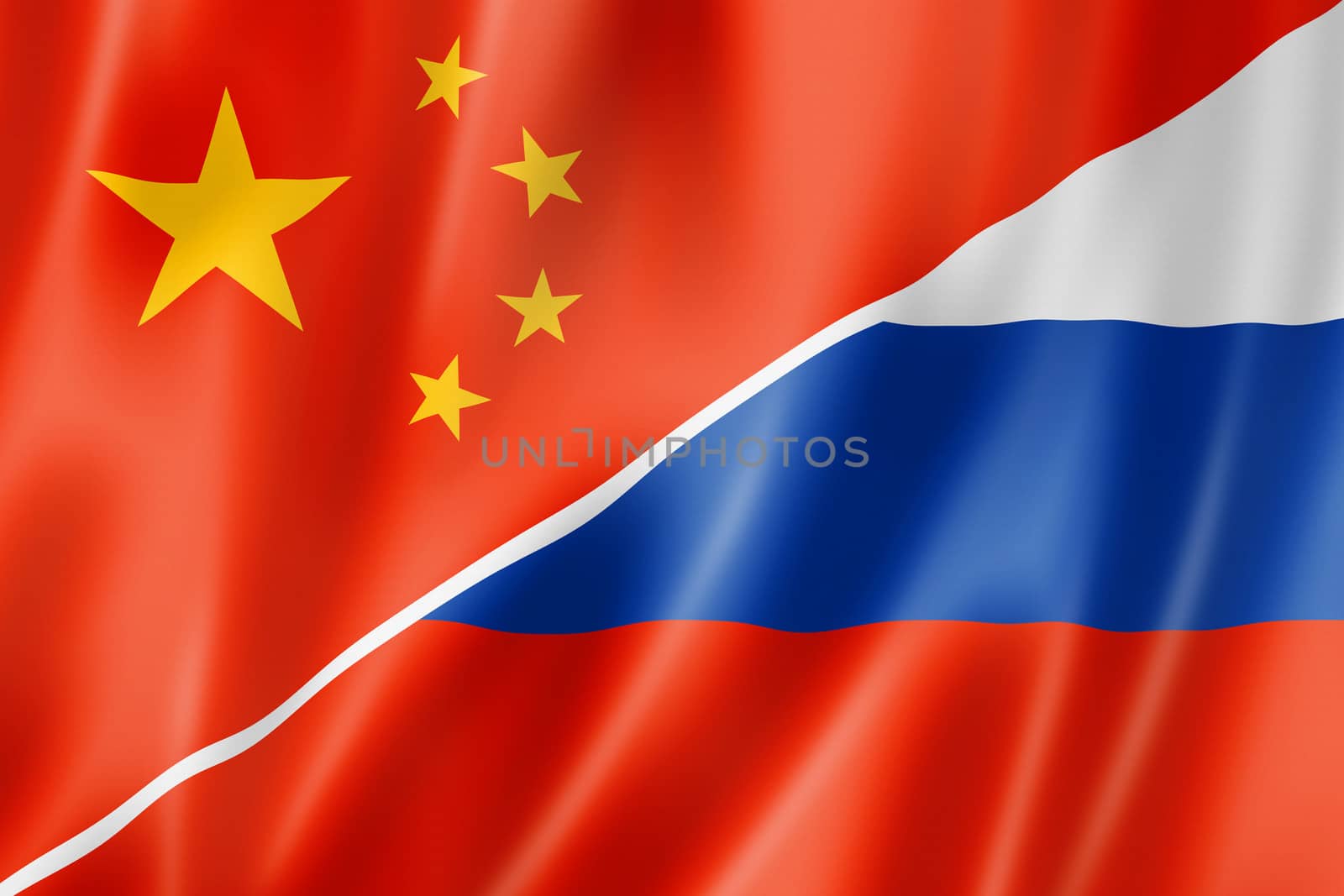 China and Russia flag by daboost