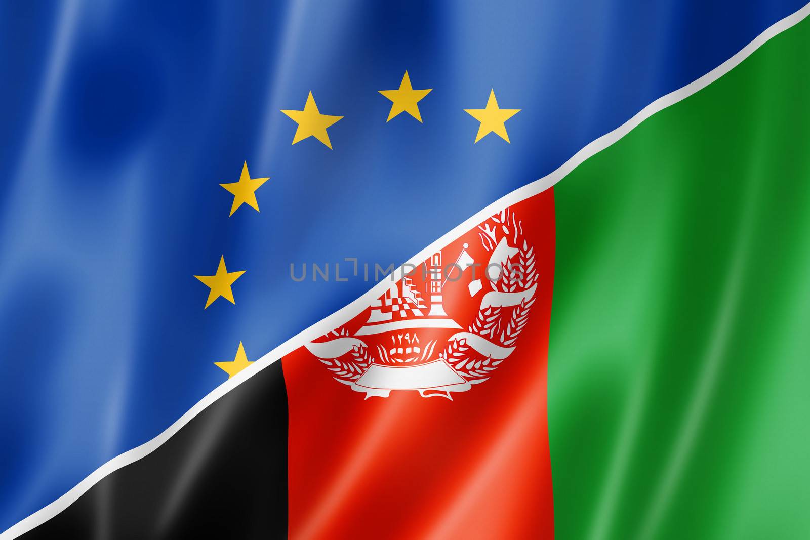 Europe and Afghanistan flag by daboost