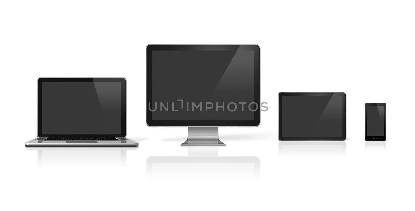 computer, laptop, mobile phone and digital tablet pc by daboost