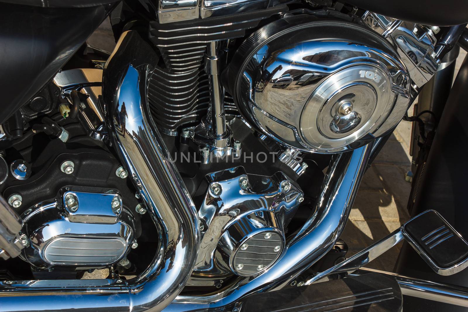 shiny nickel plated metal mechanism the motorcycle by oleg_zhukov