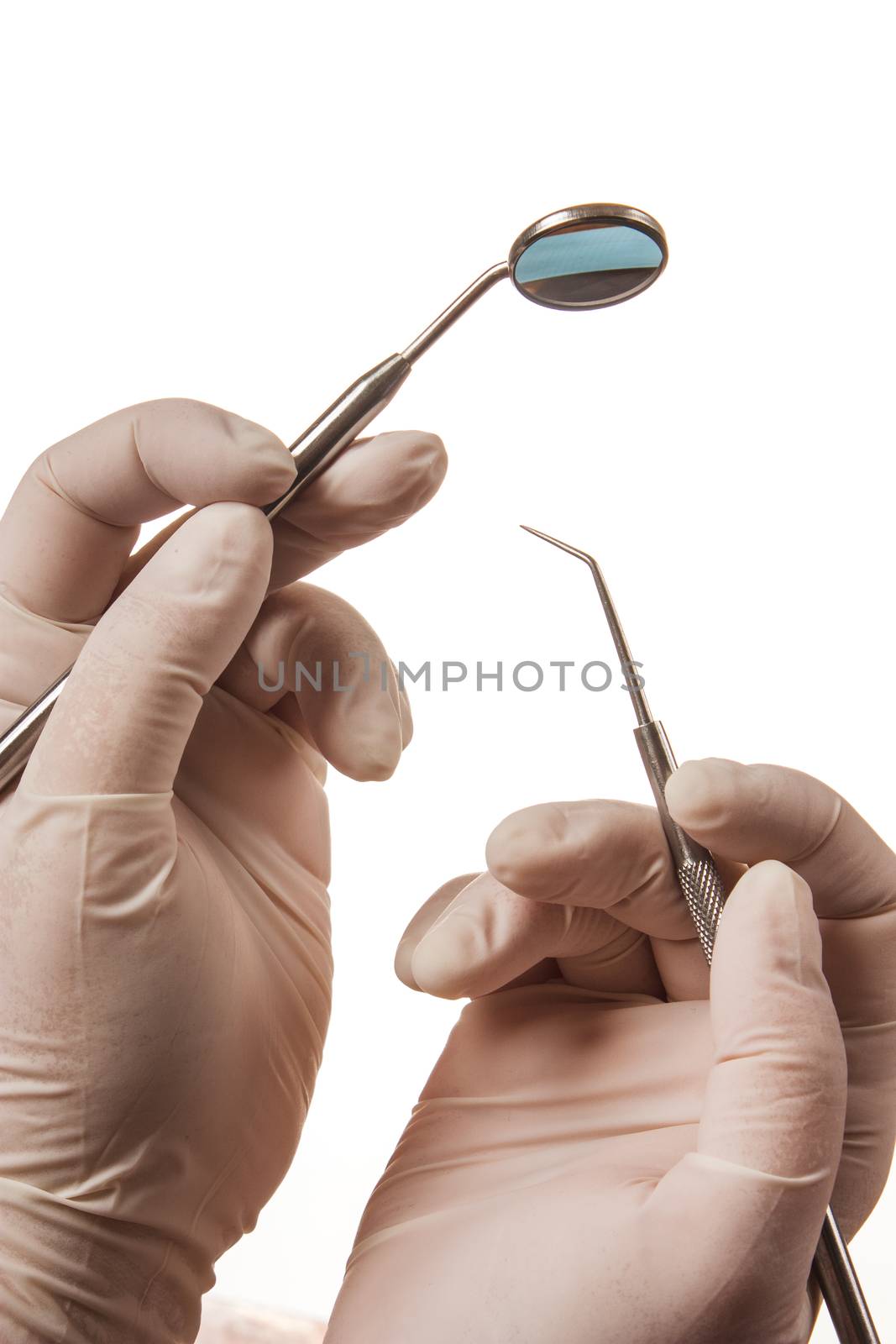 Dental tools isolated on white background