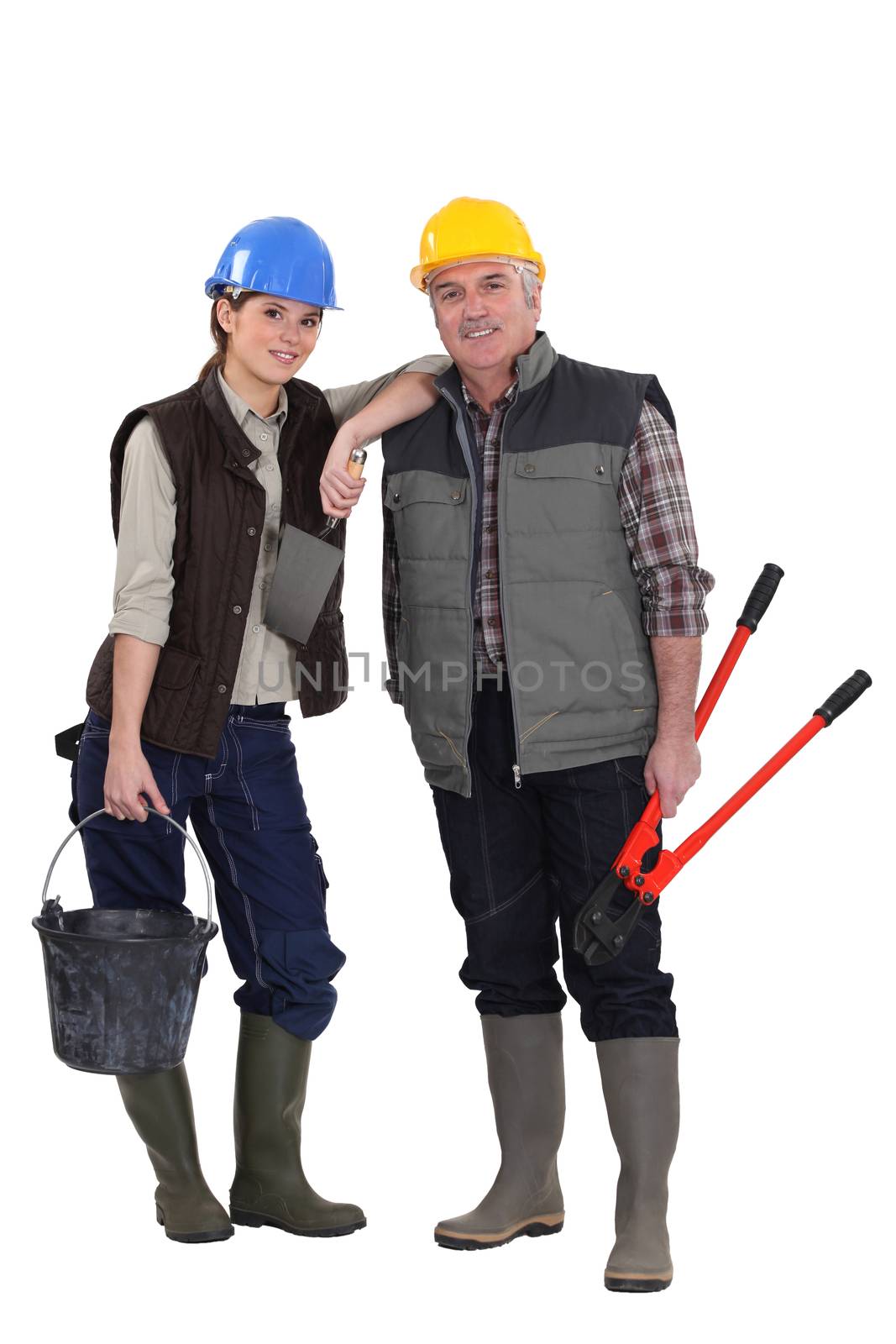 Father and daughter construction team by phovoir