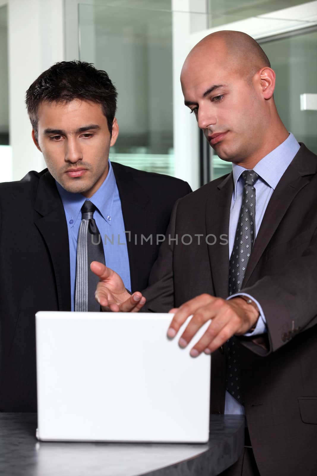 Businessman showing a report