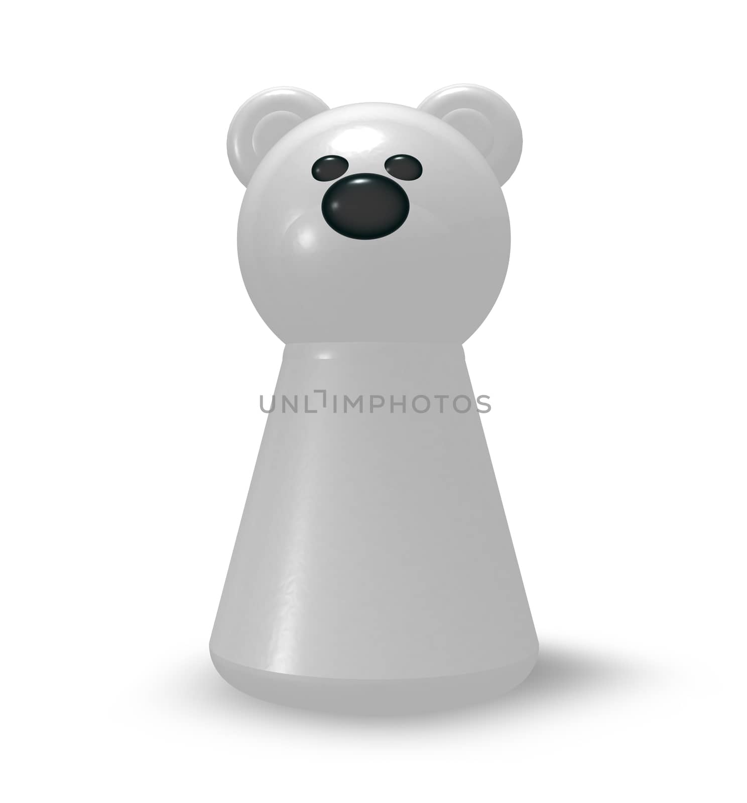 polar bear on white background - 3d illustration