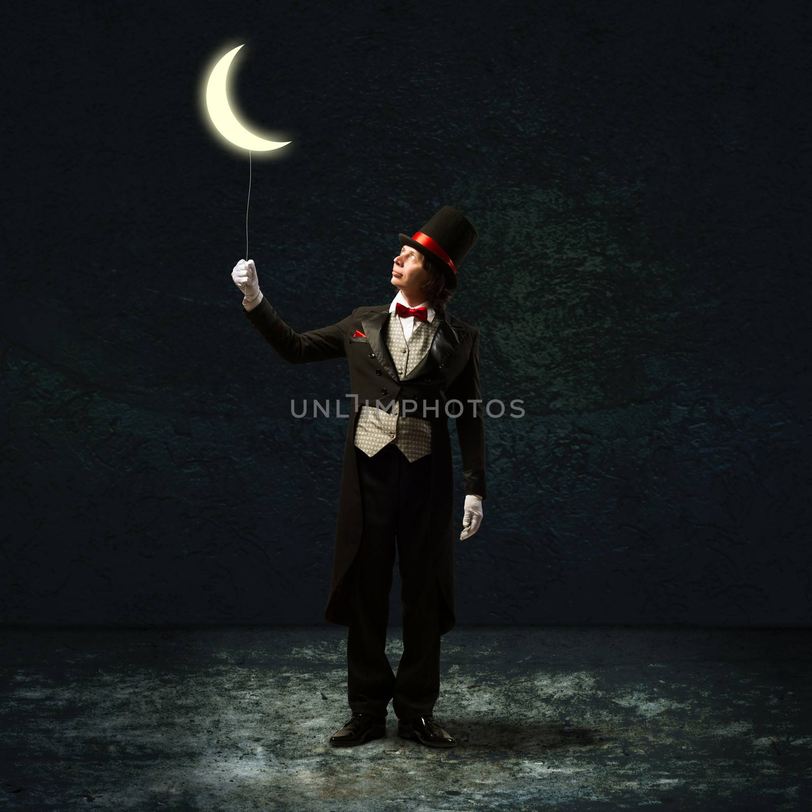 magician keeps the moon on a string by adam121