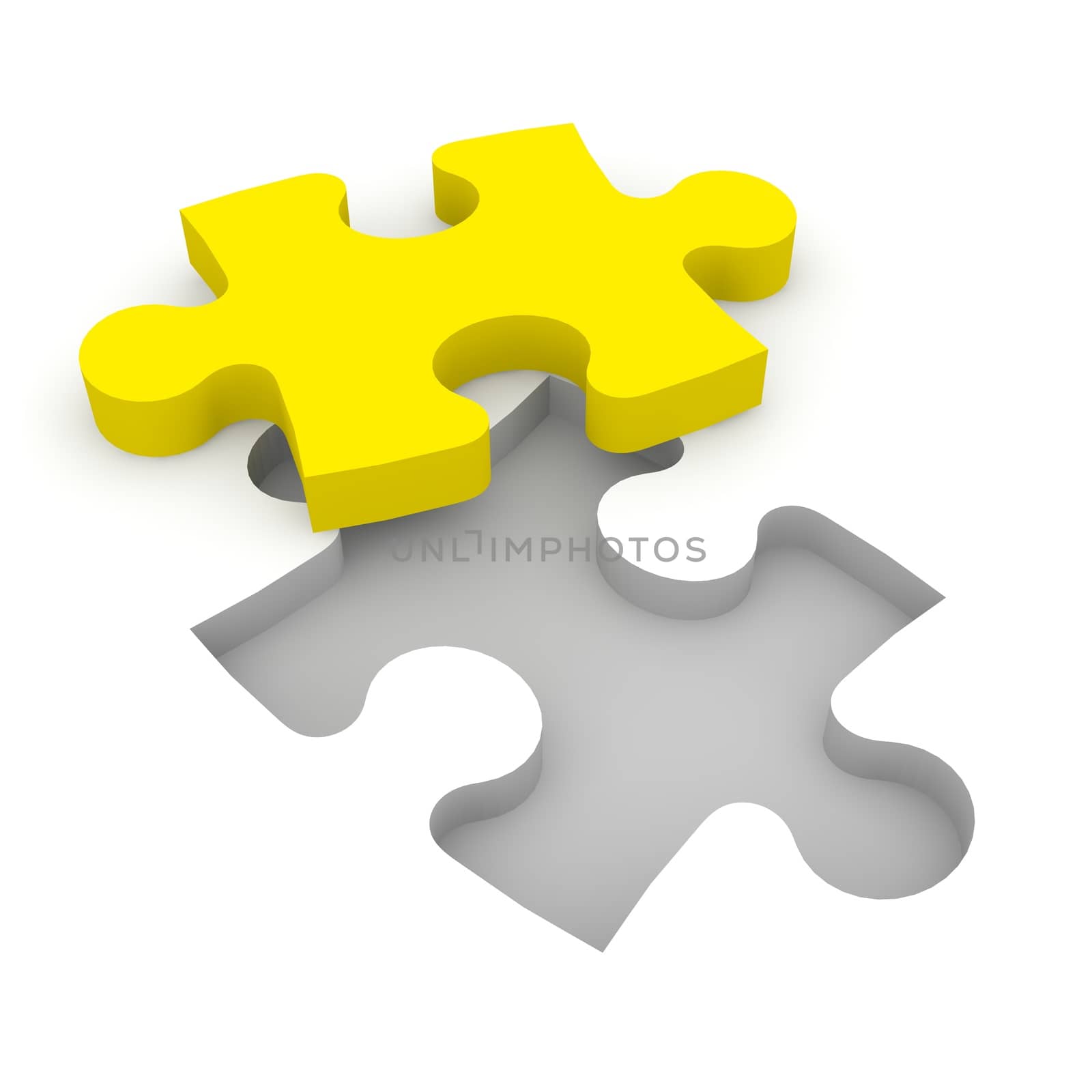 The characters carry a puzzle piece to the appropriate gap.