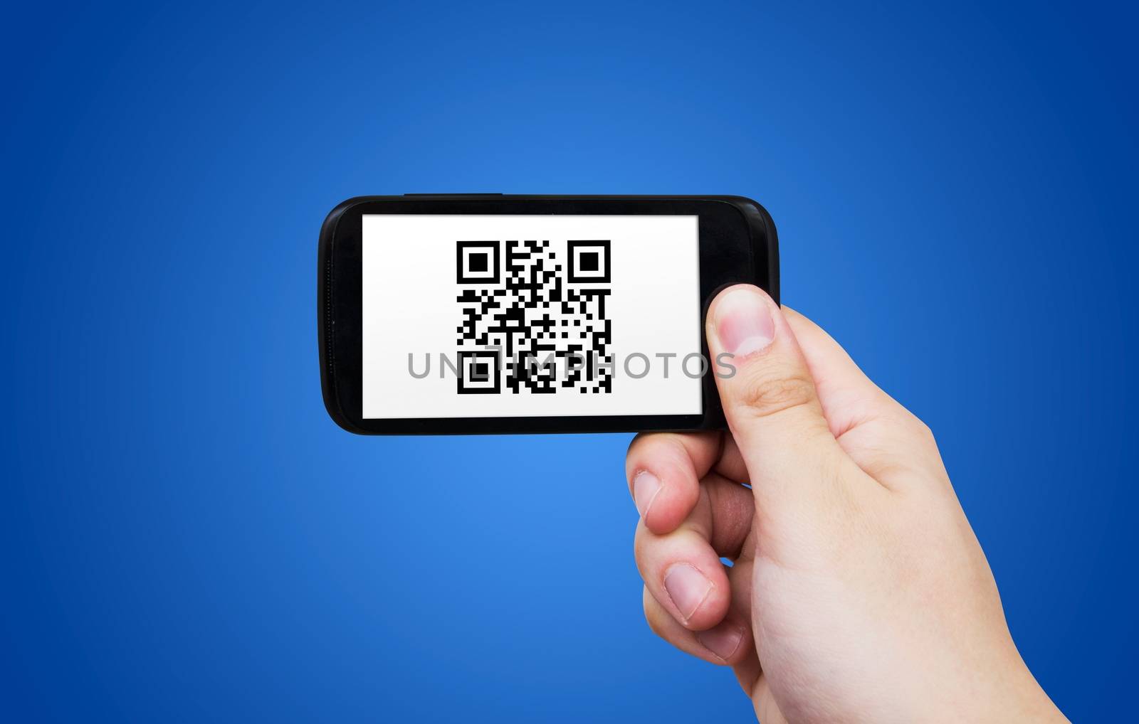 Smartphone scanning QR code