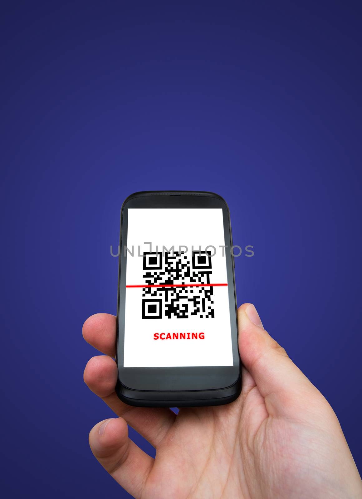 Smartphone scanning QR code by simpson33