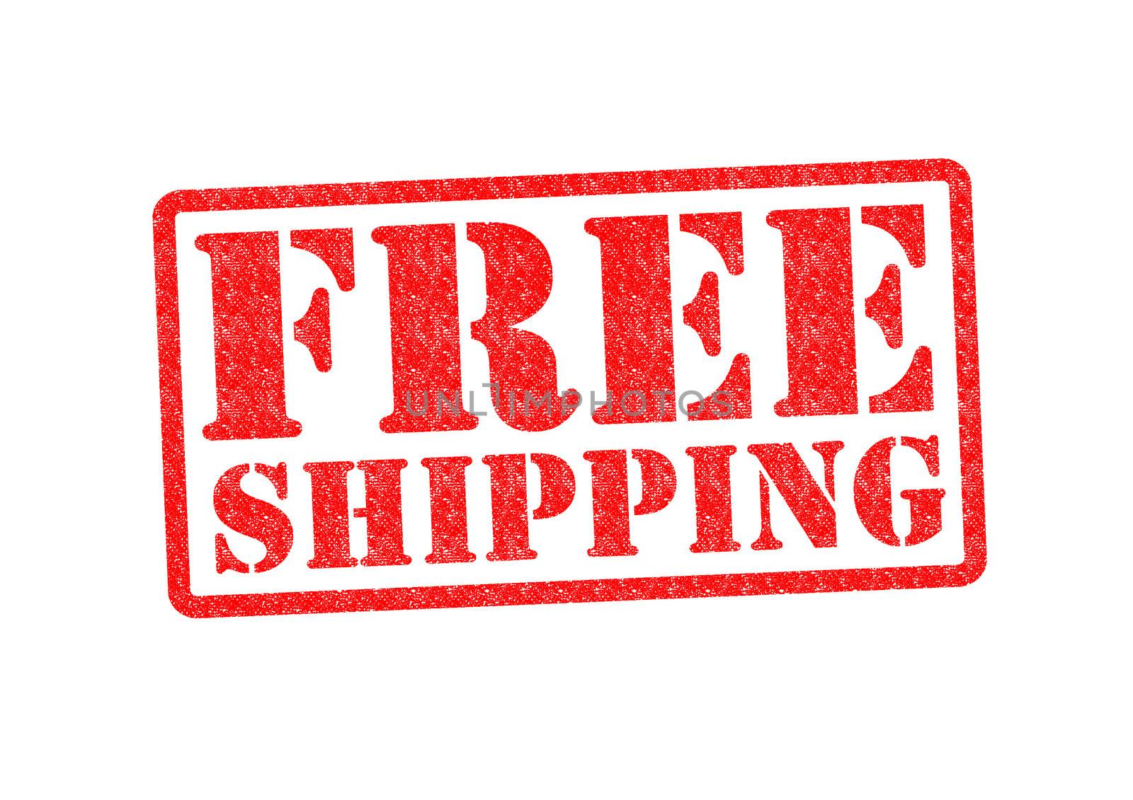 FREE SHIPPING Rubber Stamp over a white background.