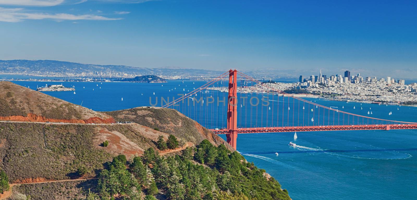 San Francisco With Golden Gate bridge and Alcatraz