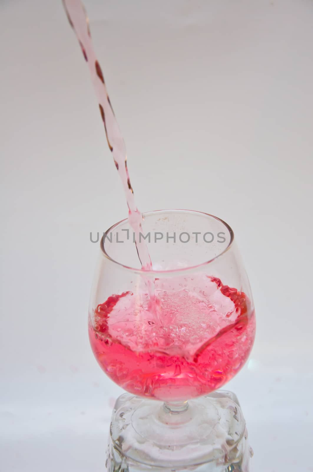 red wine on white background