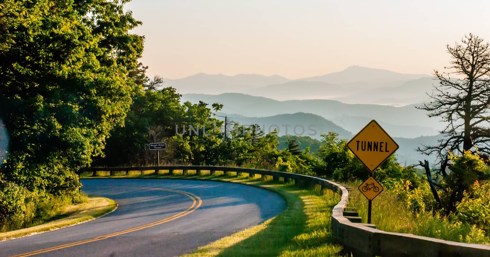 early morning sunrise over blue ridge mountains by digidreamgrafix