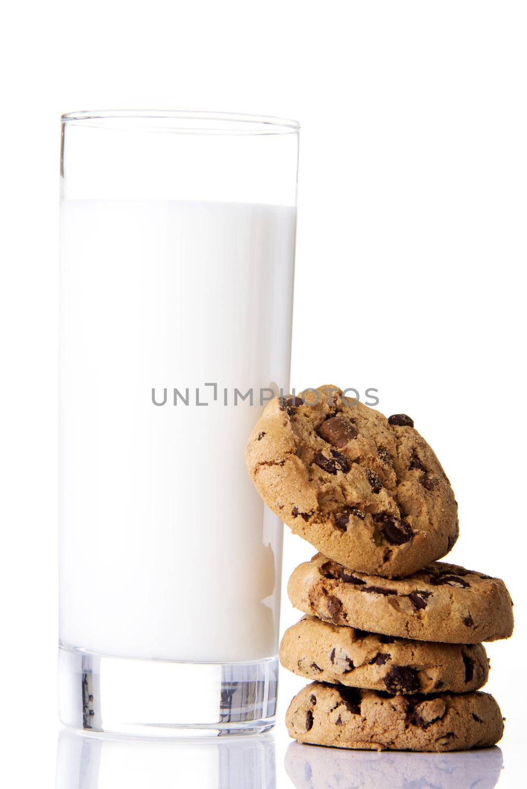 Cookies and milk, isolated on white