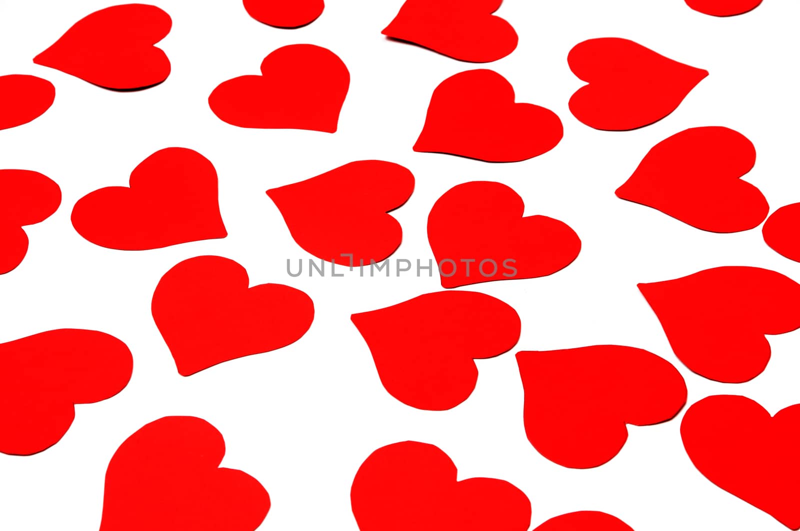 small hearts on a white background