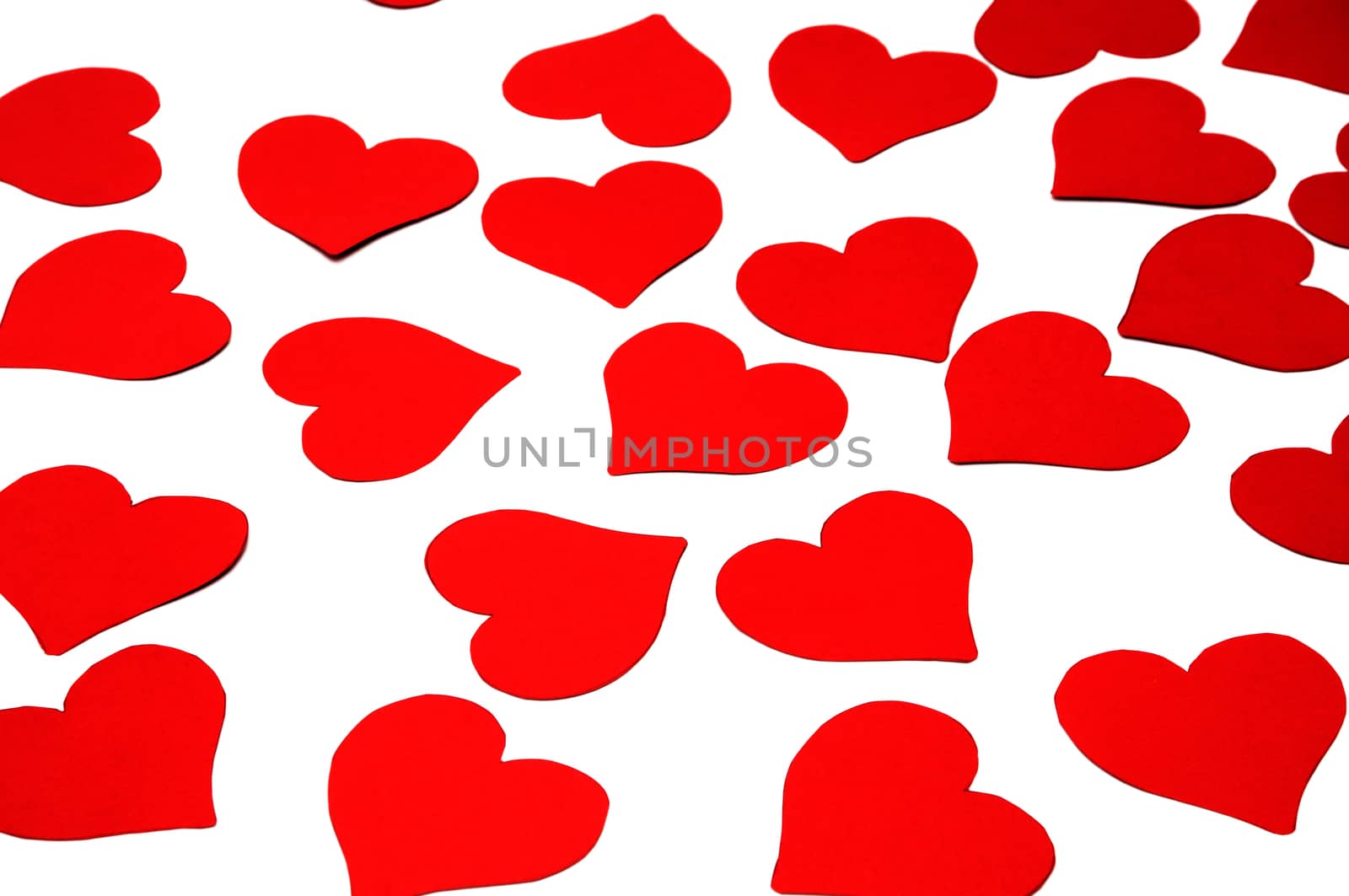 small hearts on a white background