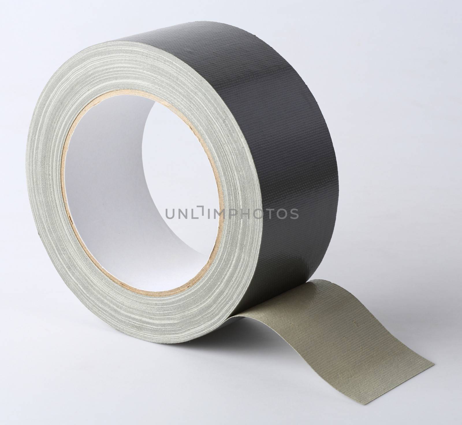 Silver color cloth tape (Duct Tape) isolated on white