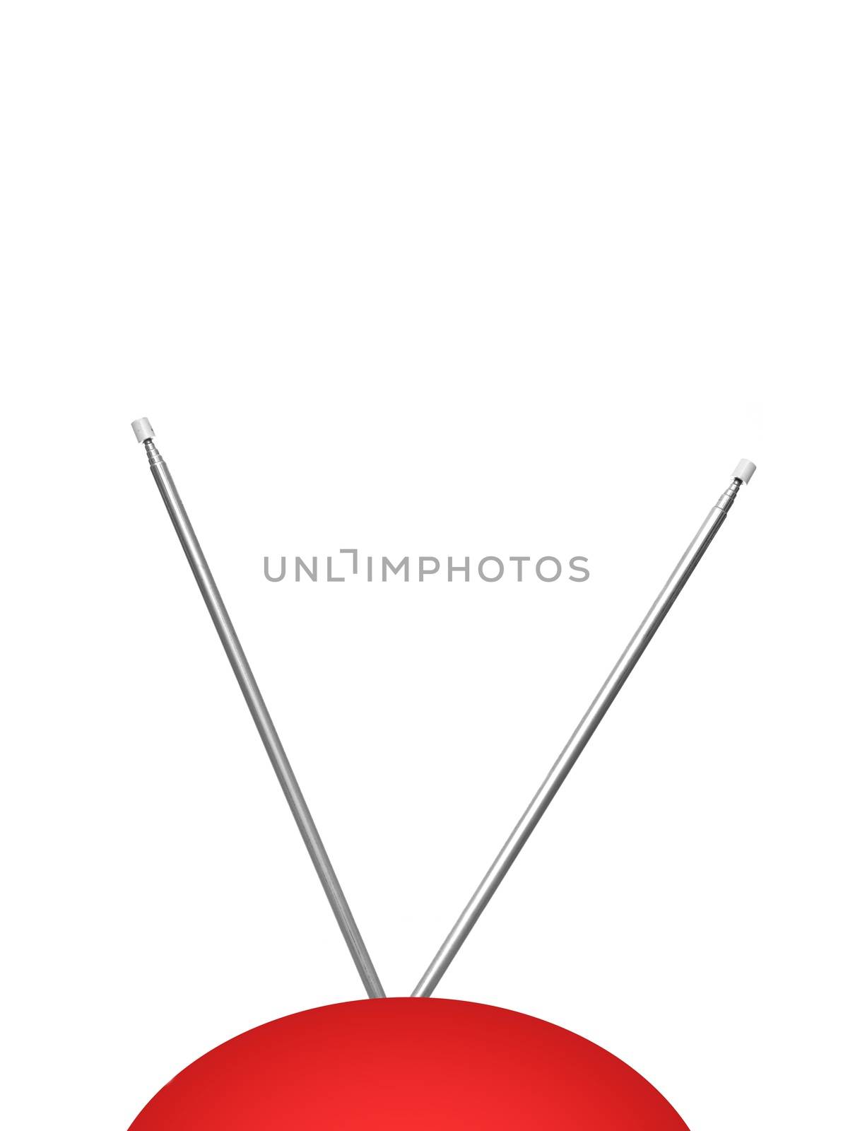 Television antenna isolated against a white background