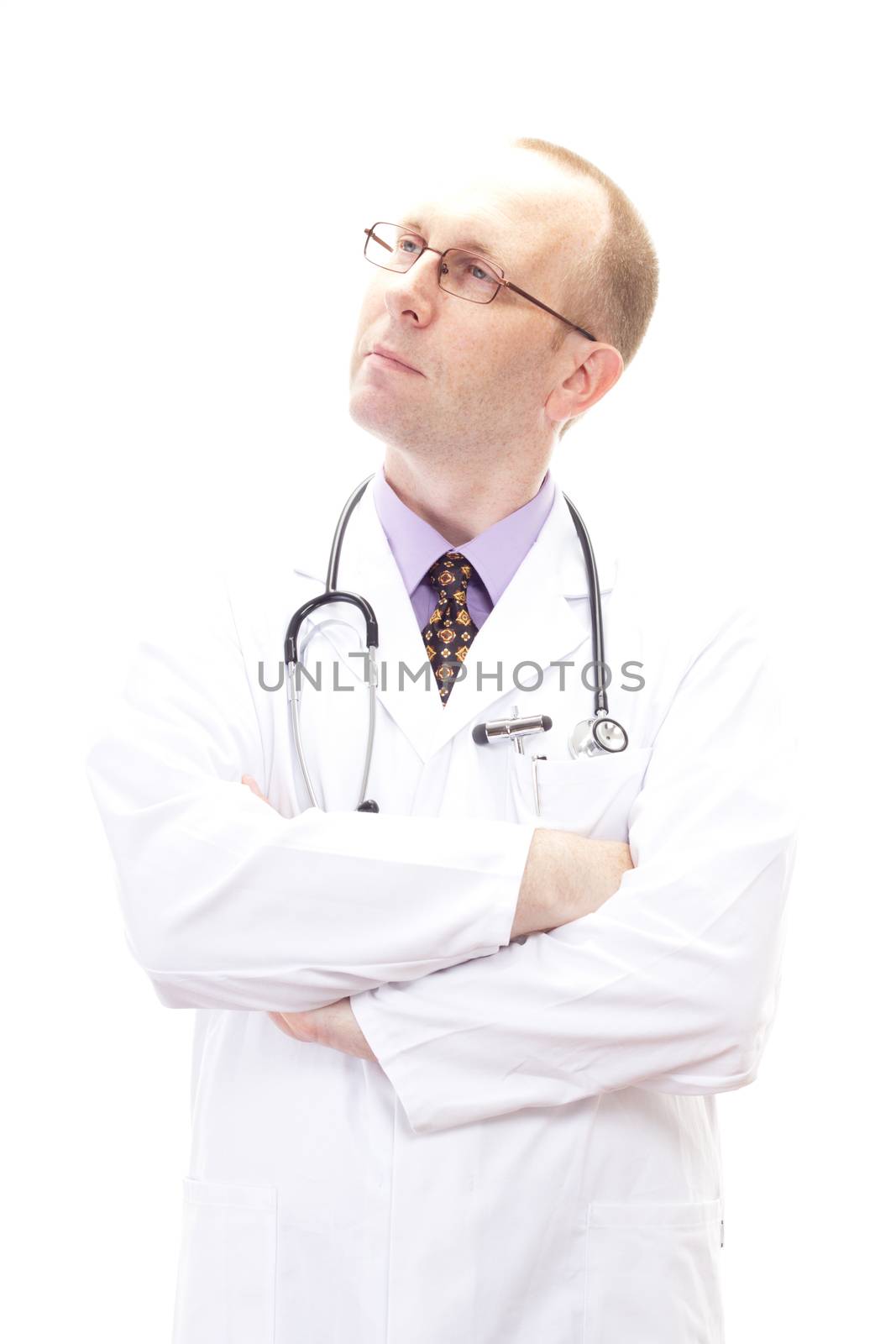 Professional doctor thinking about problem solution